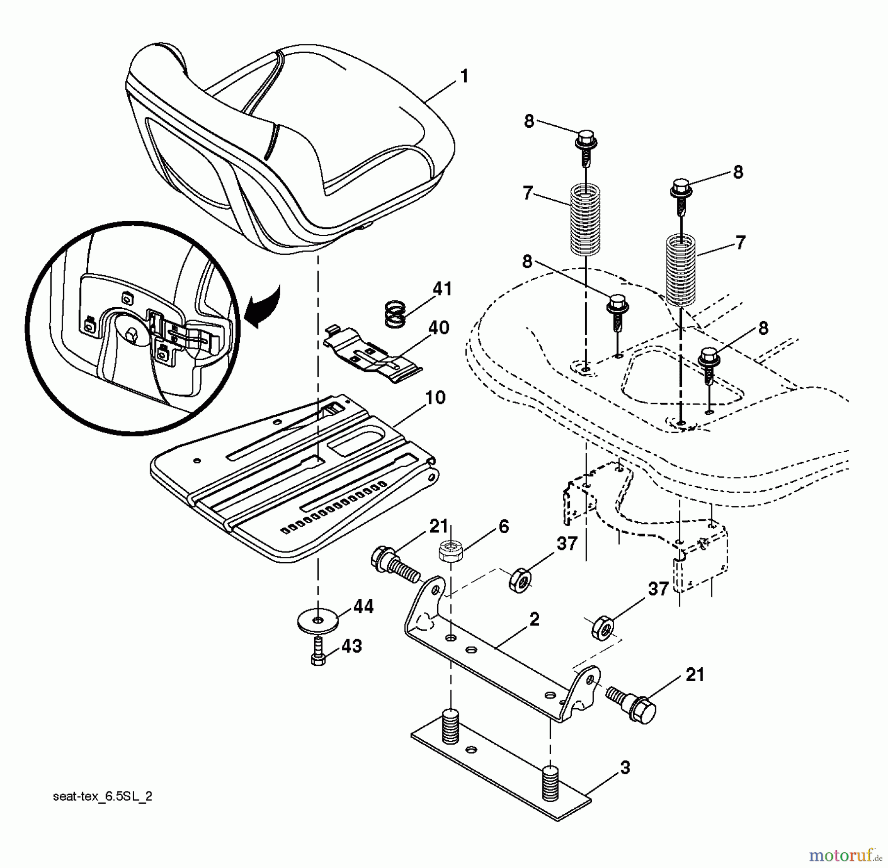Husqvarna Rasen und Garten Traktoren YTA 19K42 (96043014201) - Husqvarna Yard Tractor (2012-12 & After) SEAT