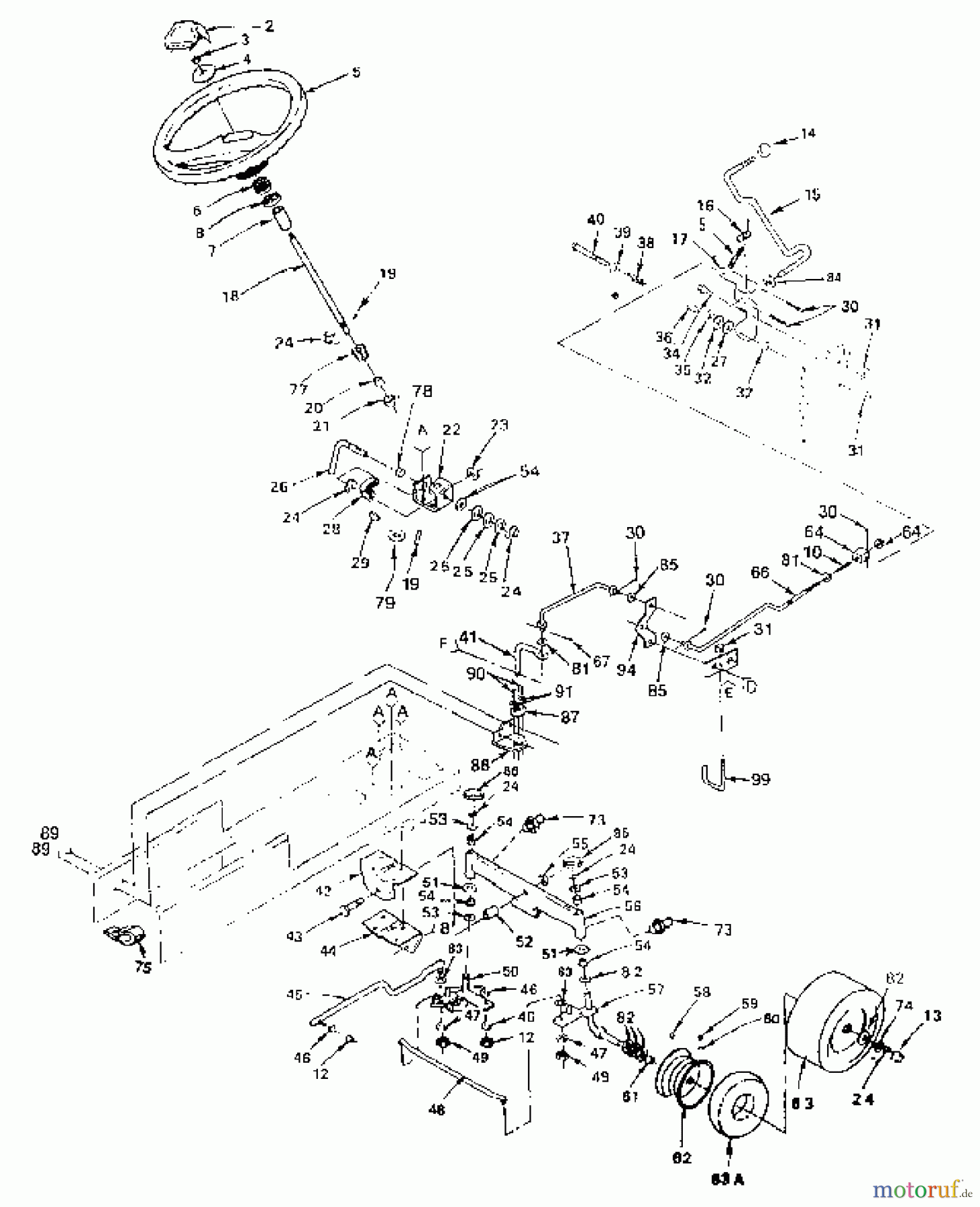 Husqvarna Rasen und Garten Traktoren YTH 112014 - Husqvarna Yard Tractor (1990-01 & After) Steering Assembly