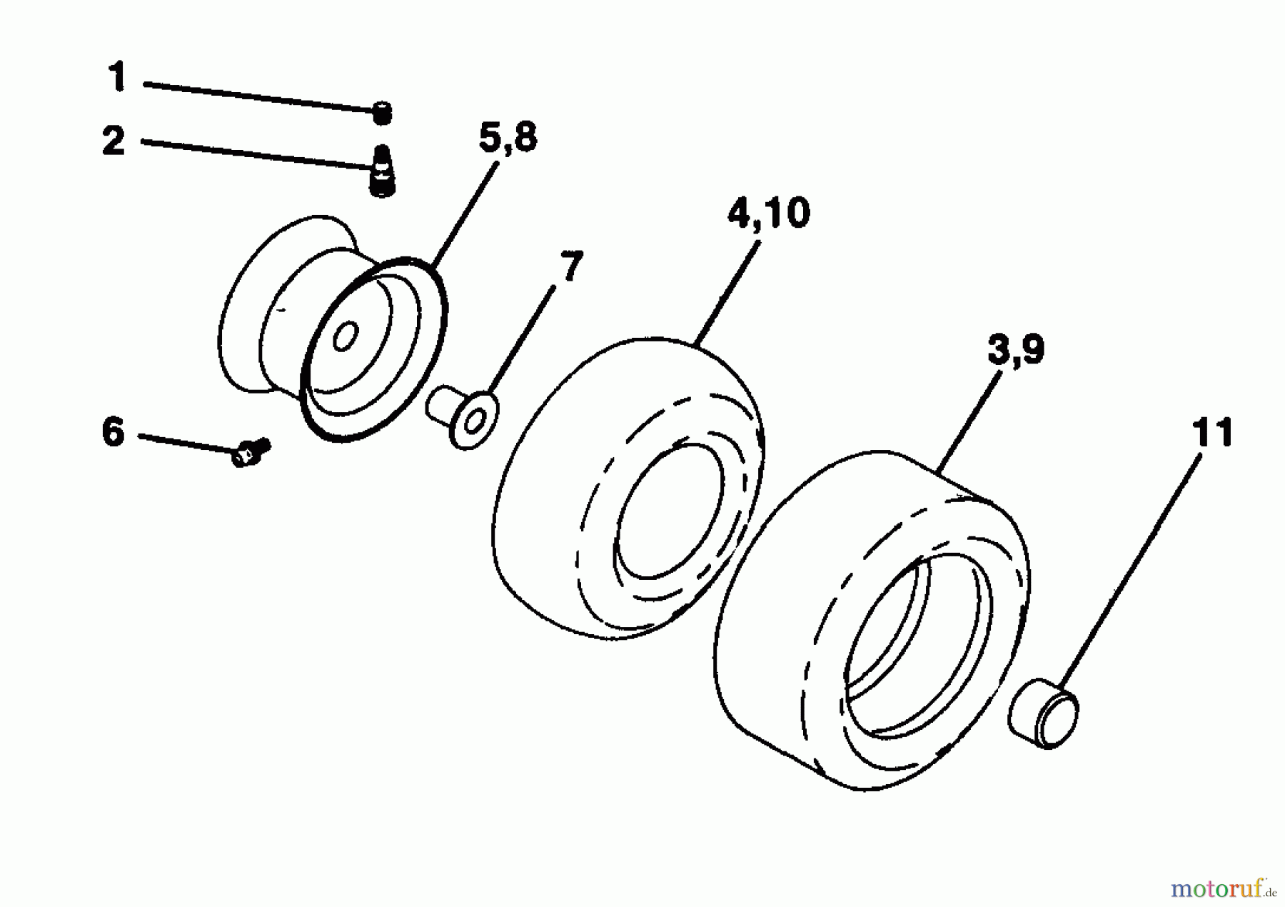 Husqvarna Rasen und Garten Traktoren YTH 150 (954140007) (HCLTH150C) - Husqvarna Yard Tractor (1997-05 & After) Wheels & Tires