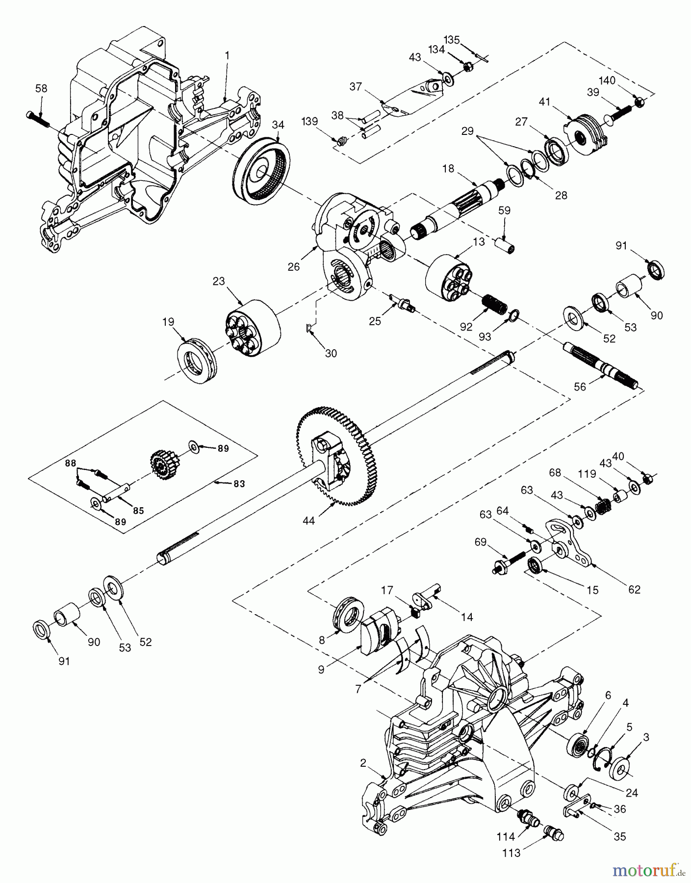 Husqvarna Rasen und Garten Traktoren YTH 150 (954140007) (HCLTH150E) - Husqvarna Yard Tractor (1998-03 to 1998-09) Hydro Gear Transaxle - Model Number 310-0650