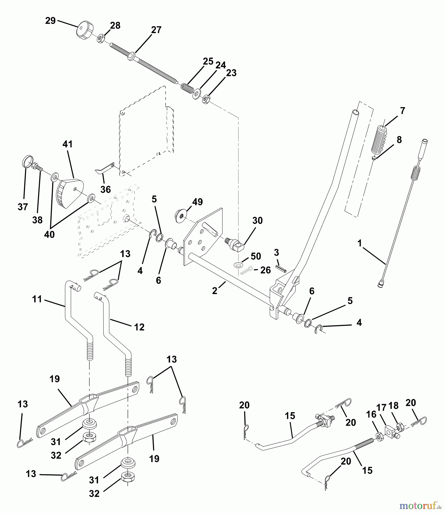 Husqvarna Rasen und Garten Traktoren YTH 150 (954140007) (HCLTH150E) - Husqvarna Yard Tractor (1998-03 to 1998-09) Mower Lift