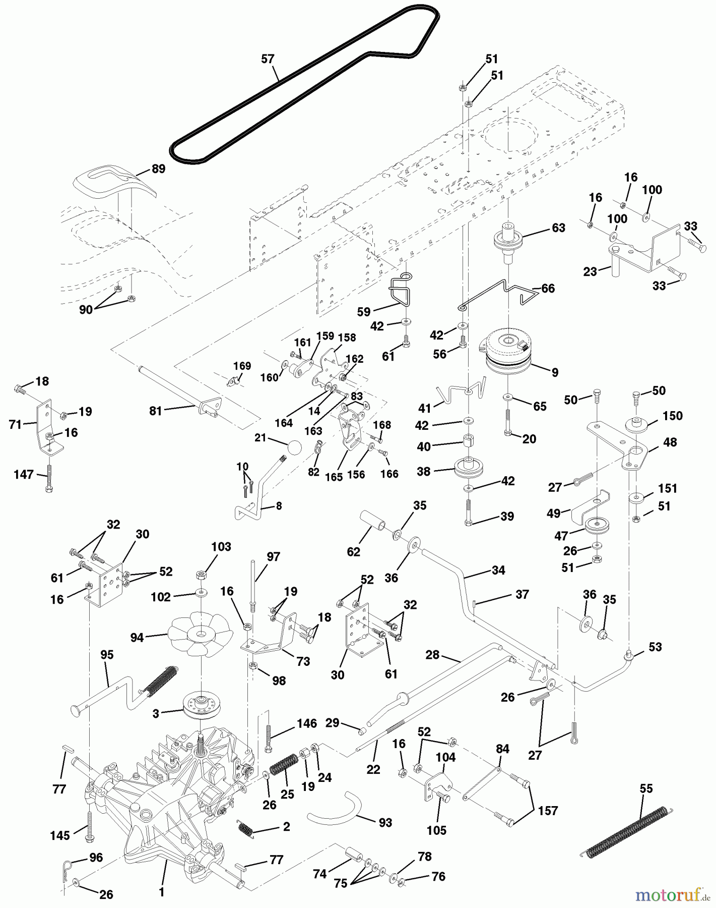 Husqvarna Rasen und Garten Traktoren YTH 150 (954140007) (HCLTH150J) - Husqvarna Yard Tractor (1999-03 & After) Drive