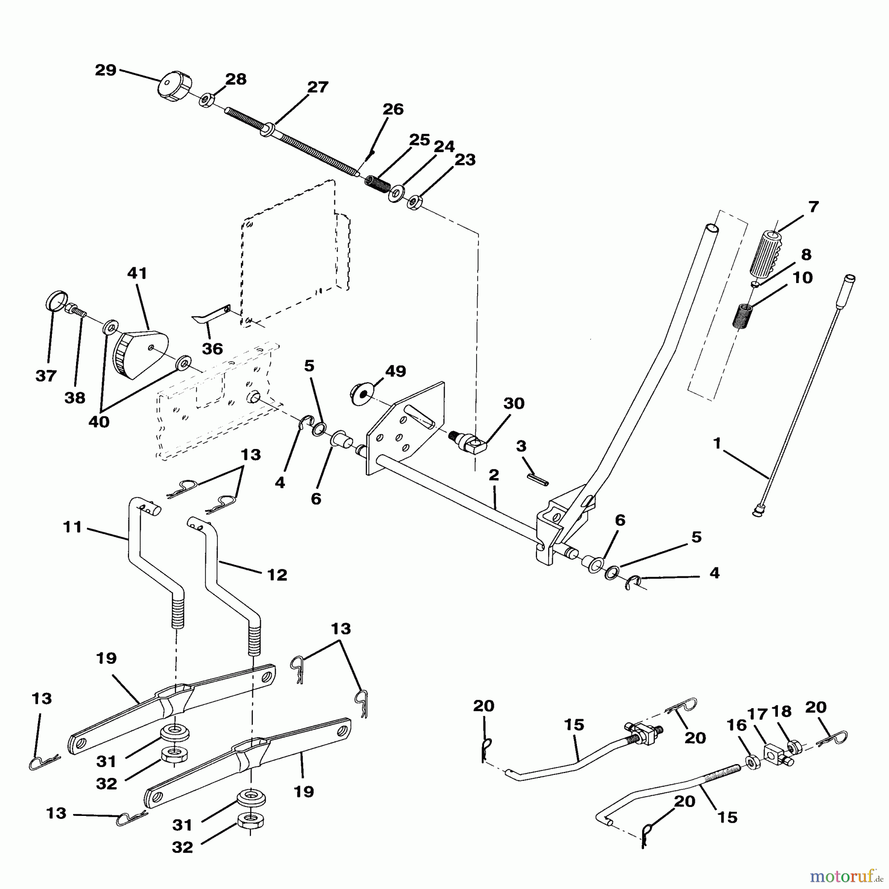 Husqvarna Rasen und Garten Traktoren YTH 150 (954140007) - Husqvarna Yard Tractor (1997-12 & After) Mower Lift