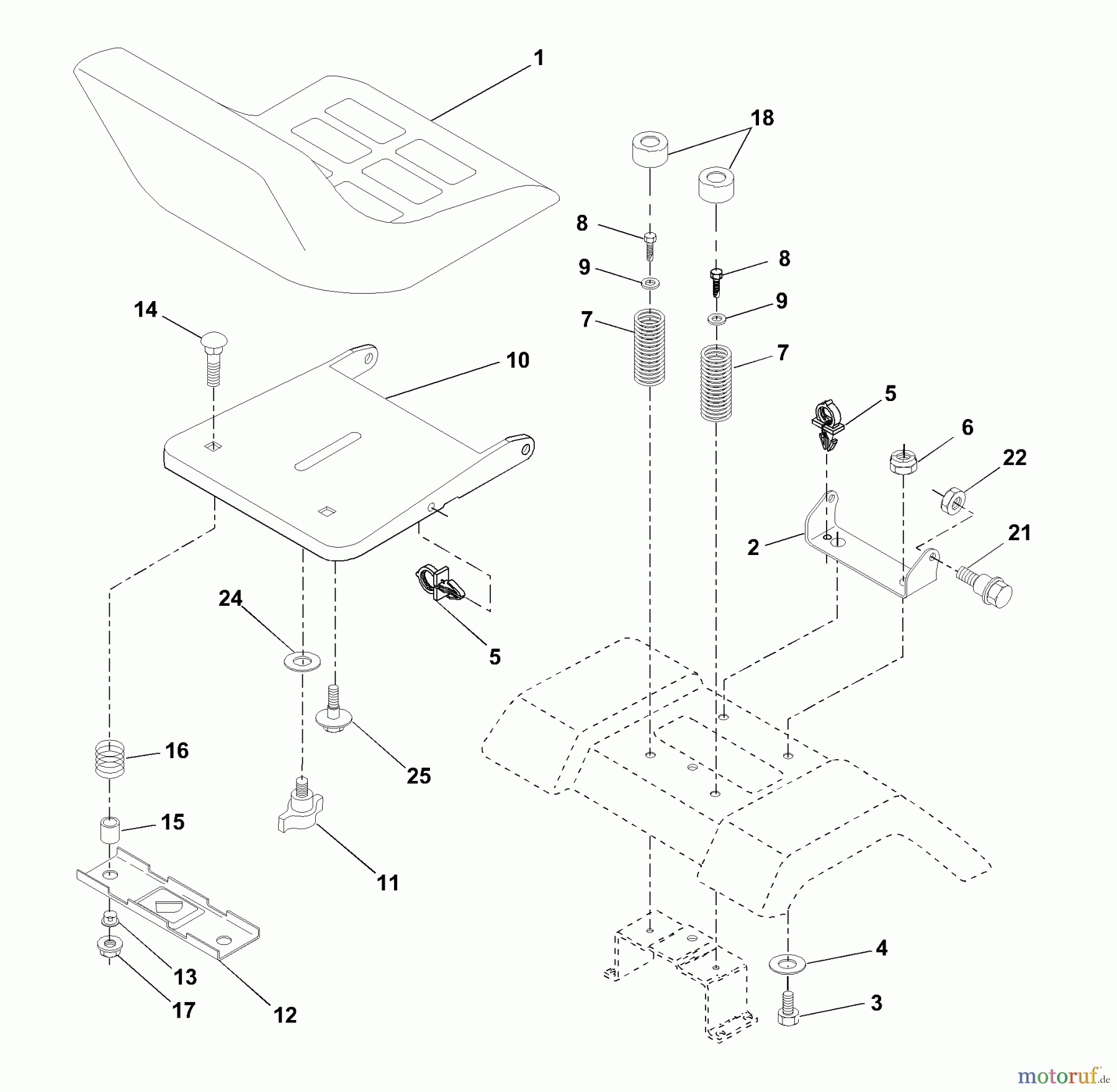 Husqvarna Rasen und Garten Traktoren YTH 150 (954140108A) - Husqvarna Yard Tractor (1999-11 & After) Seat Assembly