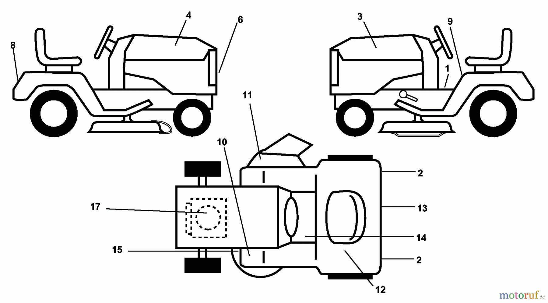  Husqvarna Rasen und Garten Traktoren YTH 150 (954830081A) - Husqvarna Yard Tractor (1995-10 & After) Decals