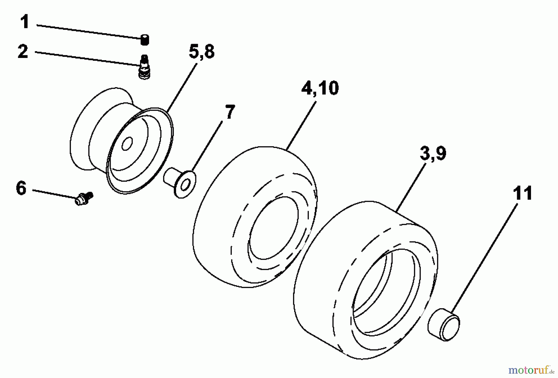 Husqvarna Rasen und Garten Traktoren YTH 150 (954830081A) - Husqvarna Yard Tractor (1995-10 & After) Wheels & Tires
