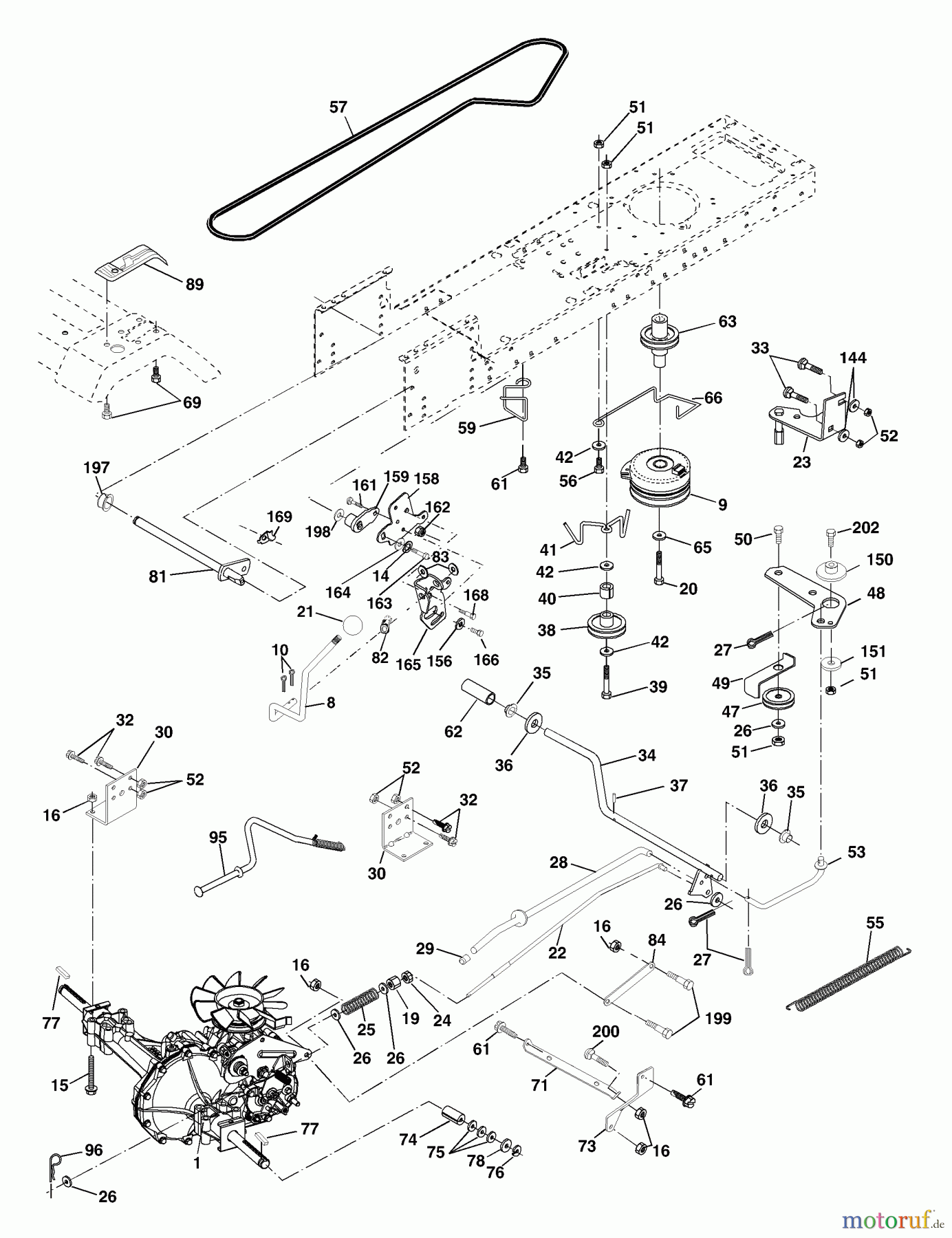 Husqvarna Rasen und Garten Traktoren YTH 1542A (954567048) - Husqvarna Yard Tractor (2000-11 & After) Drive
