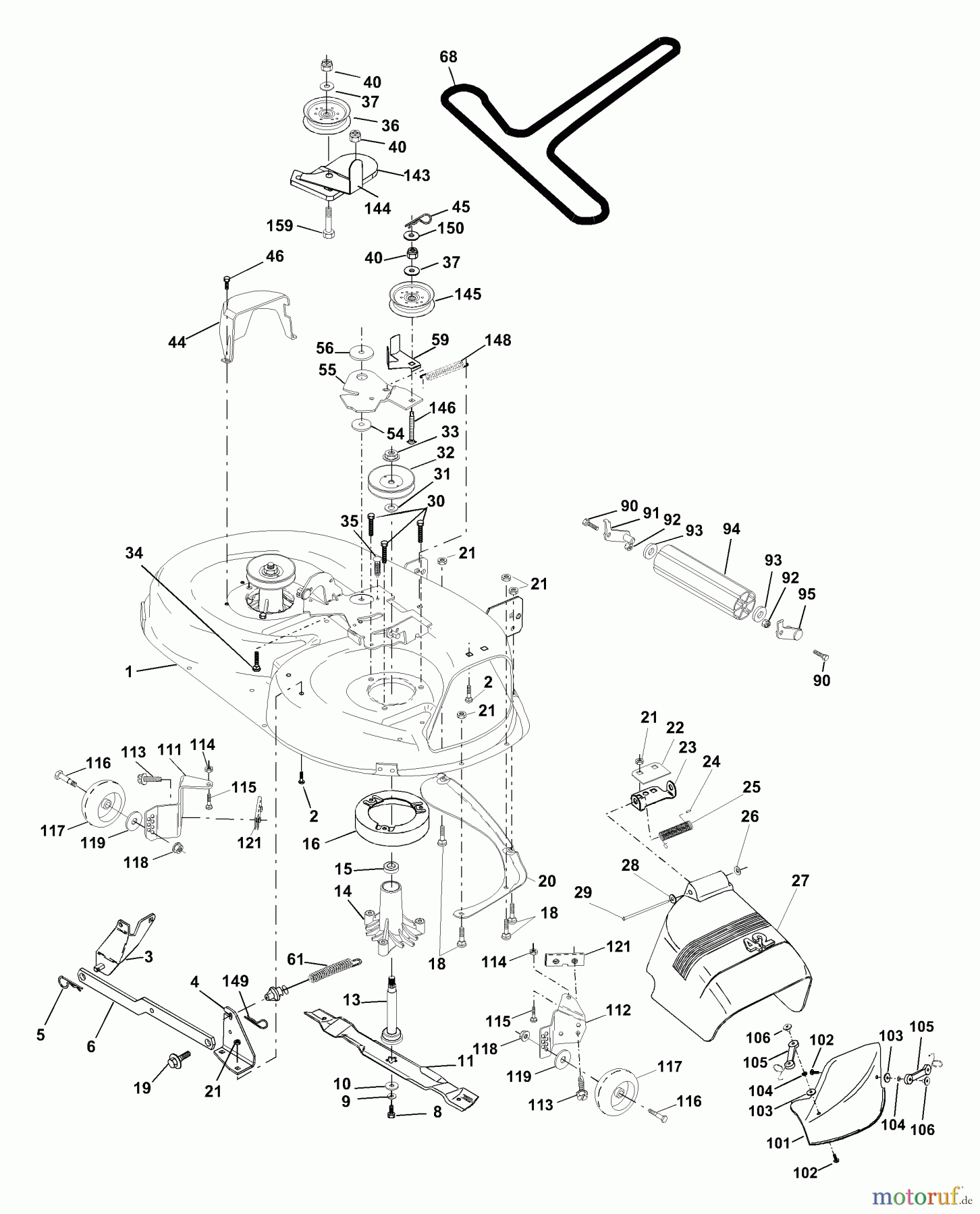 Husqvarna Rasen und Garten Traktoren YTH 1542B (954567048) - Husqvarna Yard Tractor (2001-01 & After) Mower Deck