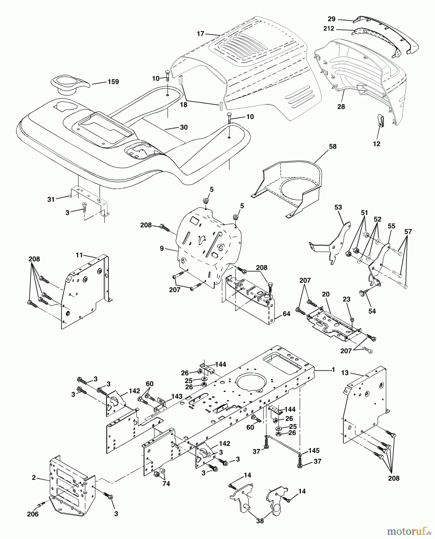  Husqvarna Rasen und Garten Traktoren YTH 1542XPC (954567253) - Husqvarna Yard Tractor (2001-12 & After) Chassis And Enclosures
