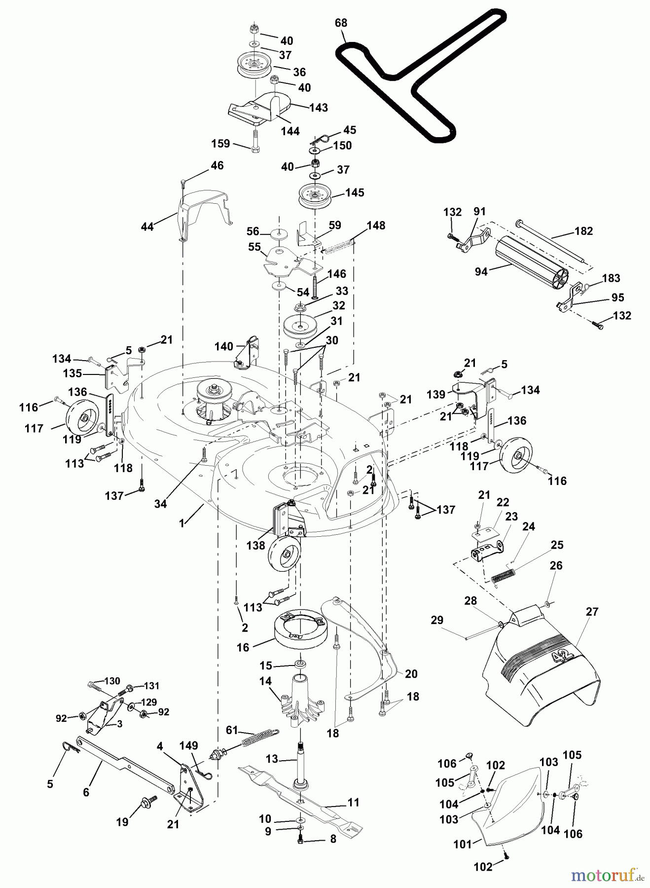 Husqvarna Rasen und Garten Traktoren YTH 1542XPD (954567253) - Husqvarna Yard Tractor (2001-12 & After) Mower Deck