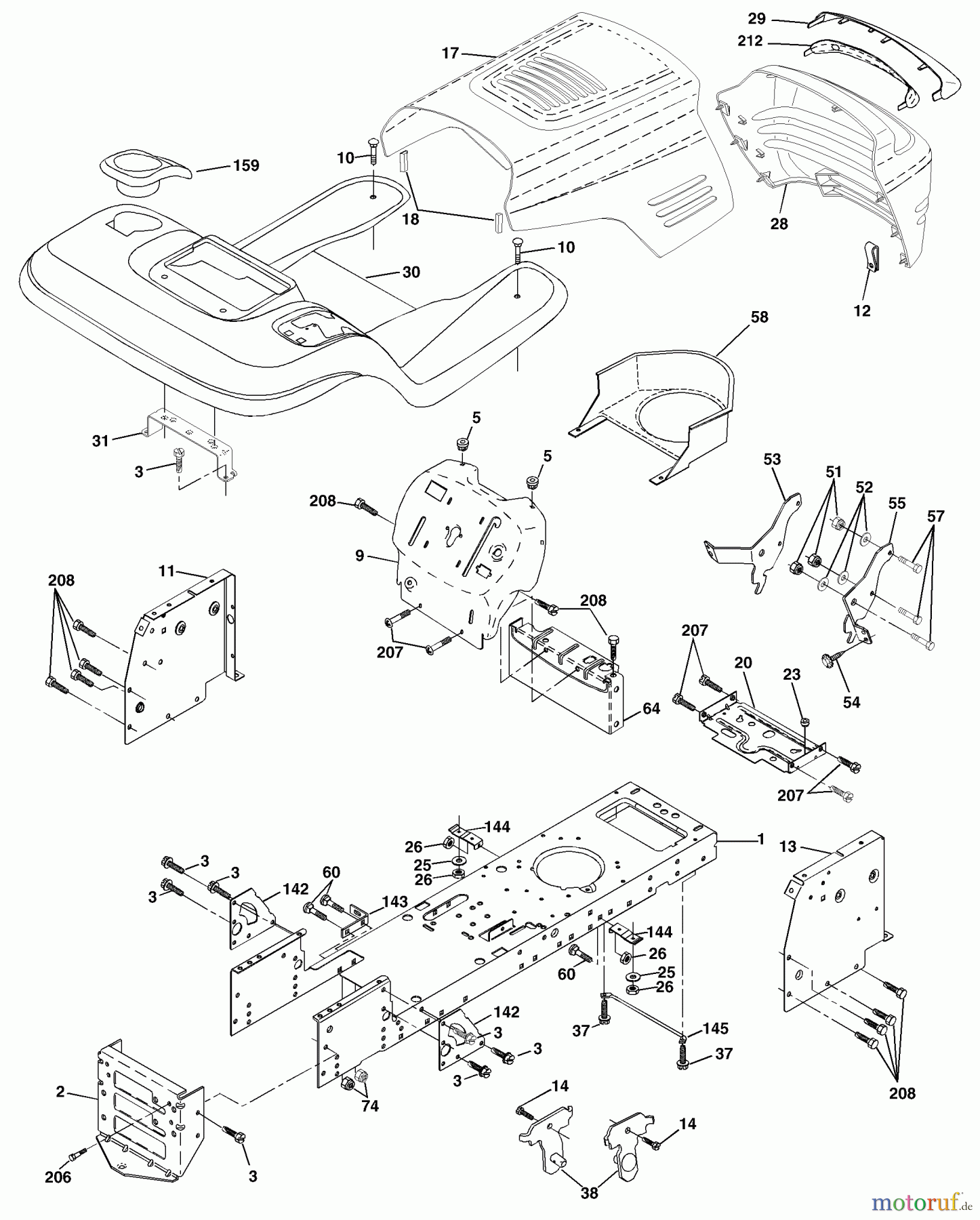 Husqvarna Rasen und Garten Traktoren YTH 1542XPE (954567253) - Husqvarna Yard Tractor (2002-02 & After) Chassis And Enclosures
