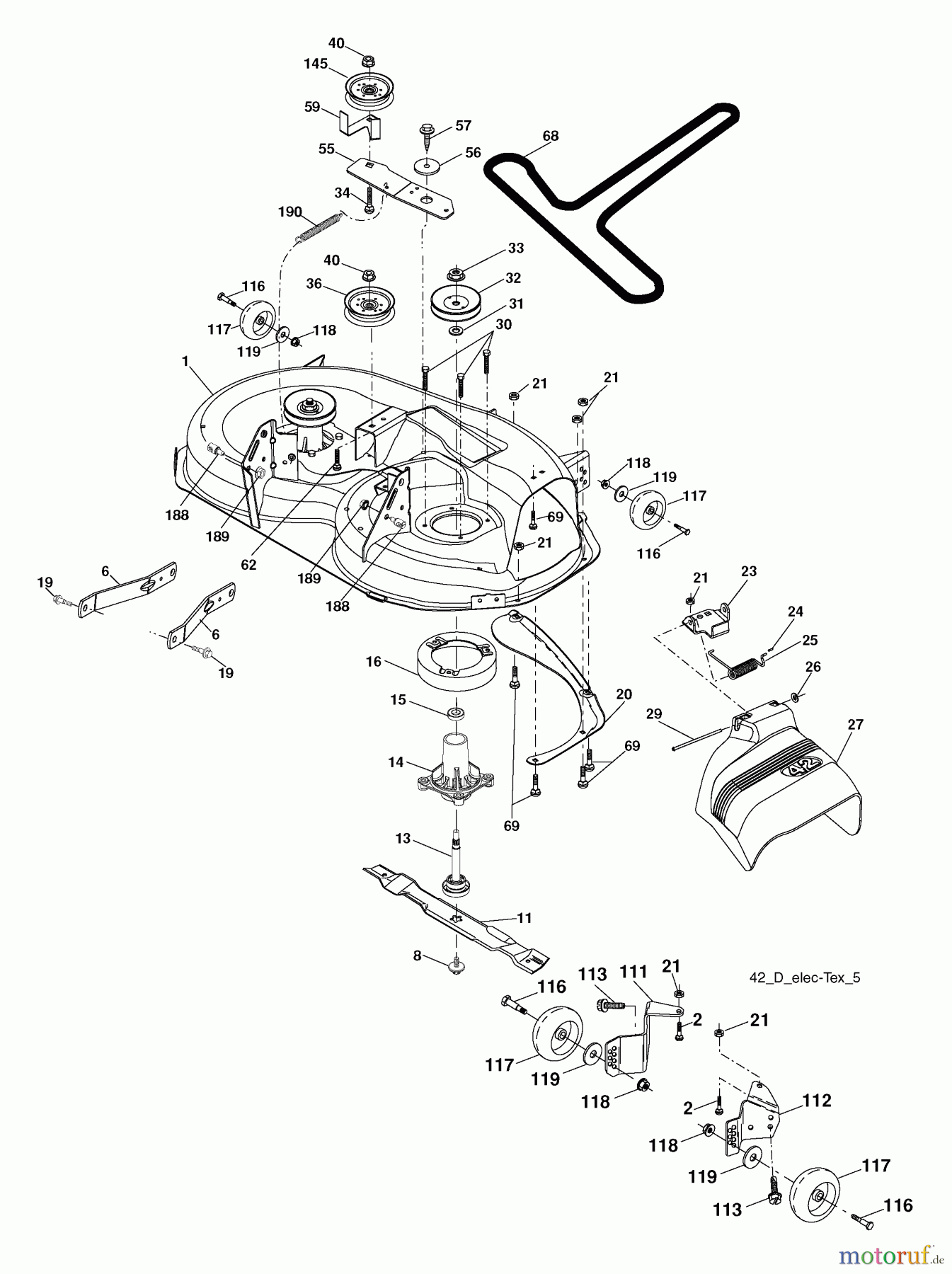 Husqvarna Rasen und Garten Traktoren YTH 1542XPT (96043000602) - Husqvarna Yard Tractor (2006-10 & After) Mower Deck
