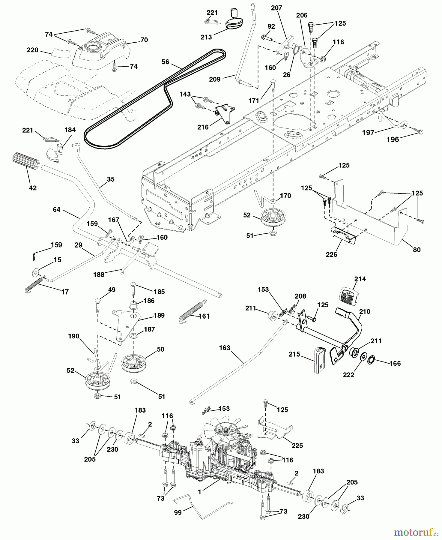 Husqvarna Rasen und Garten Traktoren YTH 1542XPT (96043000604) - Husqvarna Yard Tractor (2008-01 & After) Drive