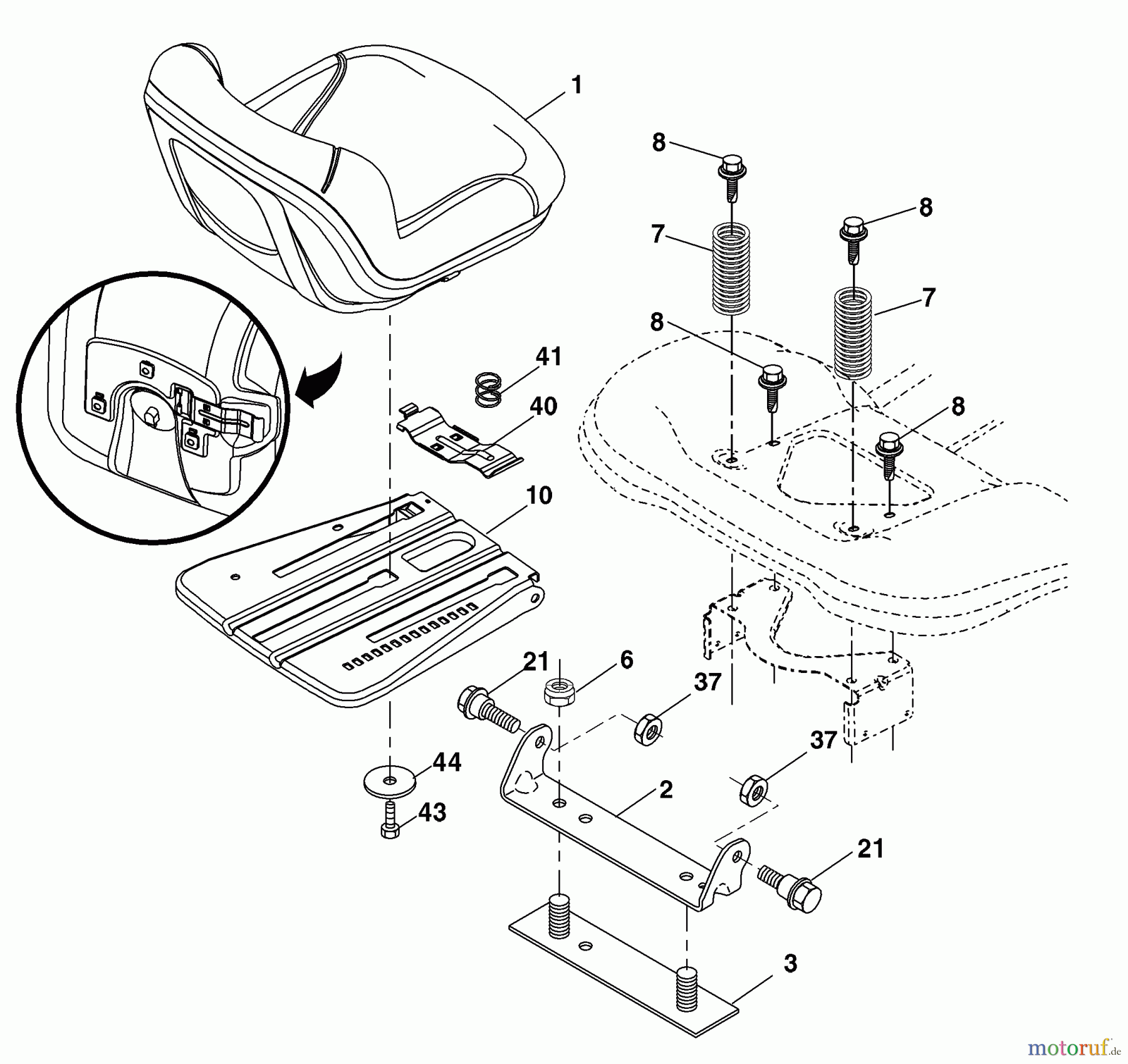 Husqvarna Rasen und Garten Traktoren YTH 1542XPT (96043000604) - Husqvarna Yard Tractor (2008-01 & After) Seat Assembly