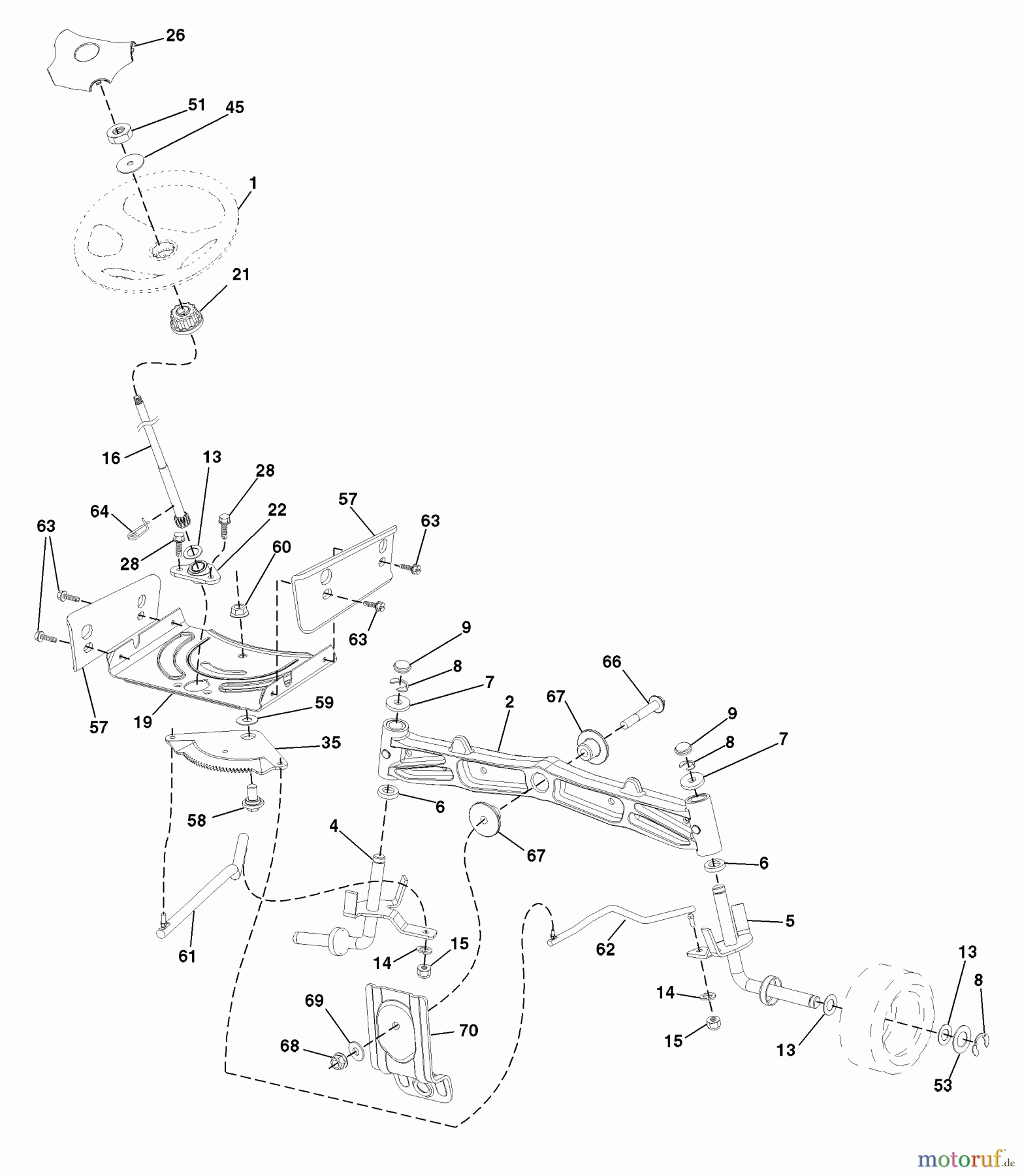 Husqvarna Rasen und Garten Traktoren YTH 1542XPT (96043000604) - Husqvarna Yard Tractor (2008-01 & After) Steering Assembly