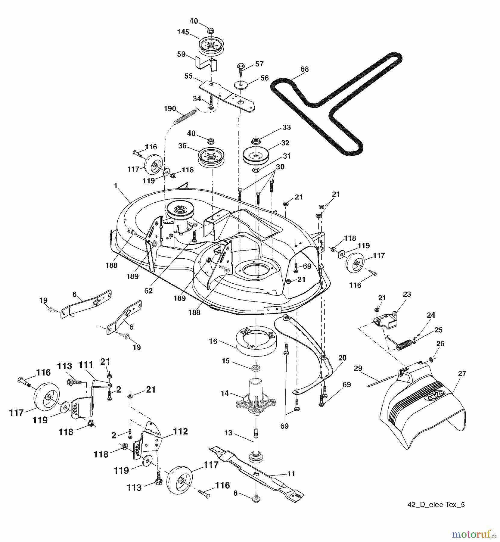 Husqvarna Rasen und Garten Traktoren YTH 1542XPT (96043005100) - Husqvarna Yard Tractor (2007-12 & After) (California) Mower Deck