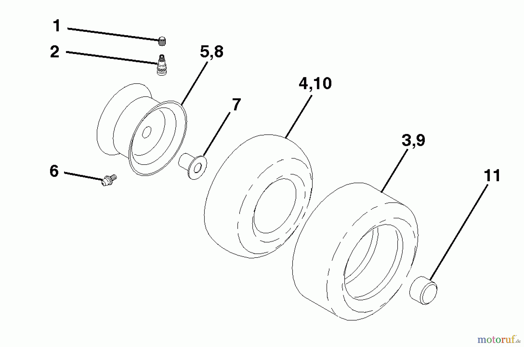 Husqvarna Rasen und Garten Traktoren YTH 160 (954140008B) - Husqvarna Yard Tractor (1998-07 & After) Wheels And Tires
