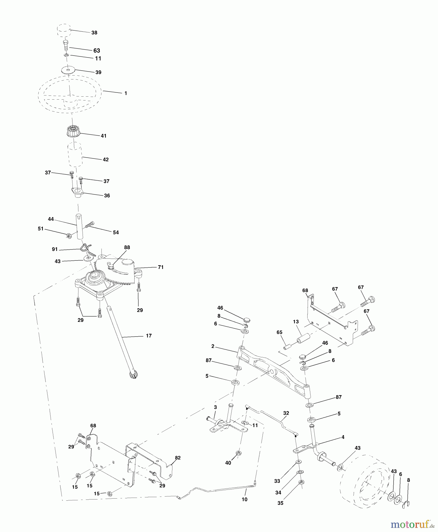 Husqvarna Rasen und Garten Traktoren YTH 1746 (954568533) - Husqvarna Yard Tractor (2002-01 to 2002-01) Steering Assembly