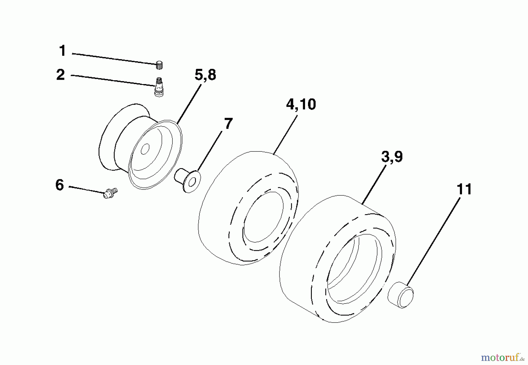 Husqvarna Rasen und Garten Traktoren YTH 1746 (954568533) - Husqvarna Yard Tractor (2002-01 to 2002-01) Wheels & Tires