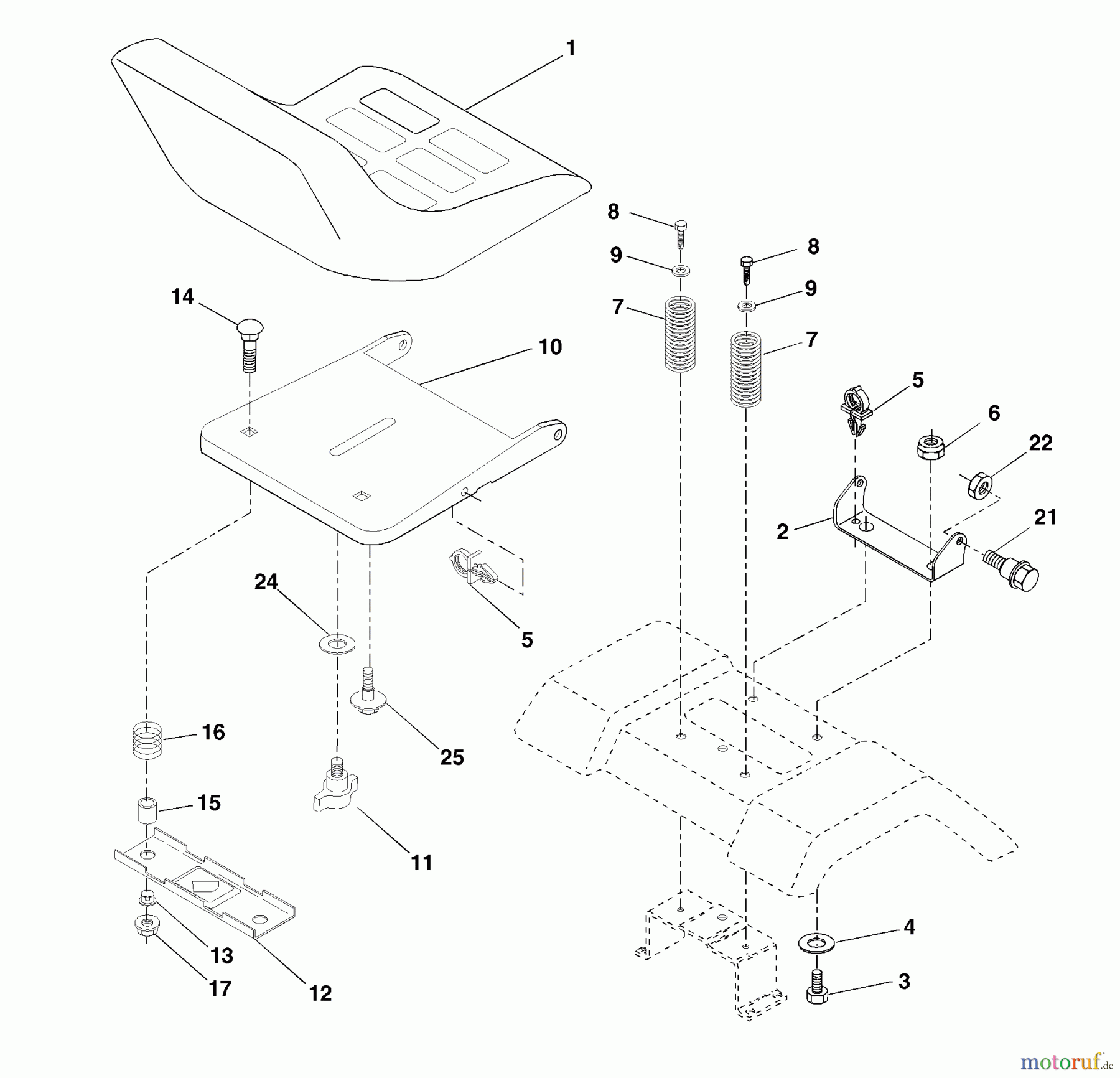  Husqvarna Rasen und Garten Traktoren YTH 1746 (954568533) - Husqvarna Yard Tractor (2002-02 & After) Seat Assembly