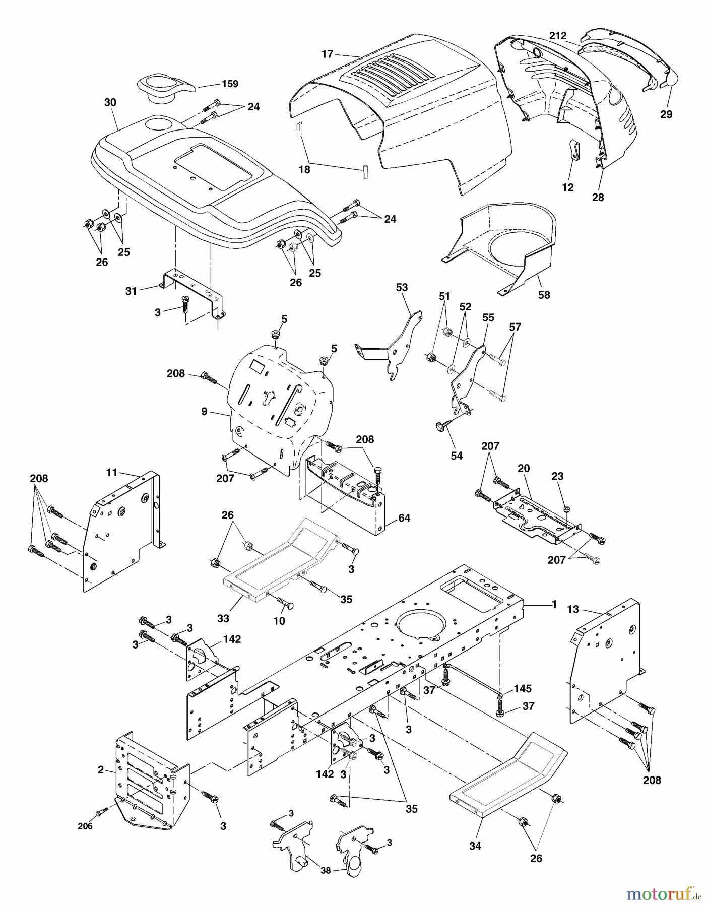 Husqvarna Rasen und Garten Traktoren YTH 1746A (954567055) - Husqvarna Yard Tractor (2000-11 & After) Chassis/Enclosures