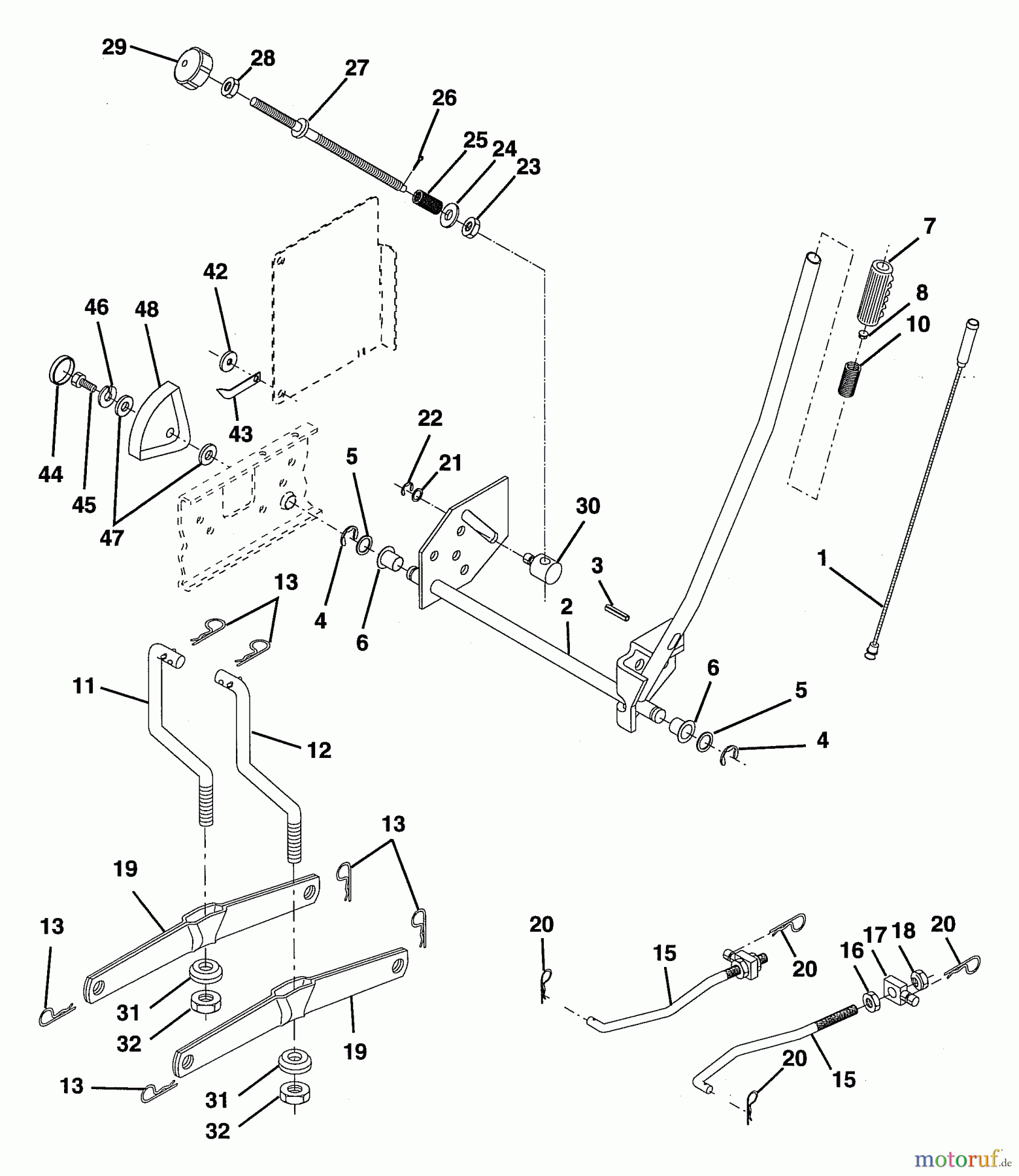 Husqvarna Rasen und Garten Traktoren YTH 180 (954000662) (HN18H42A) - Husqvarna Yard Tractor (1994-01 & After) Mower Lift Assembly