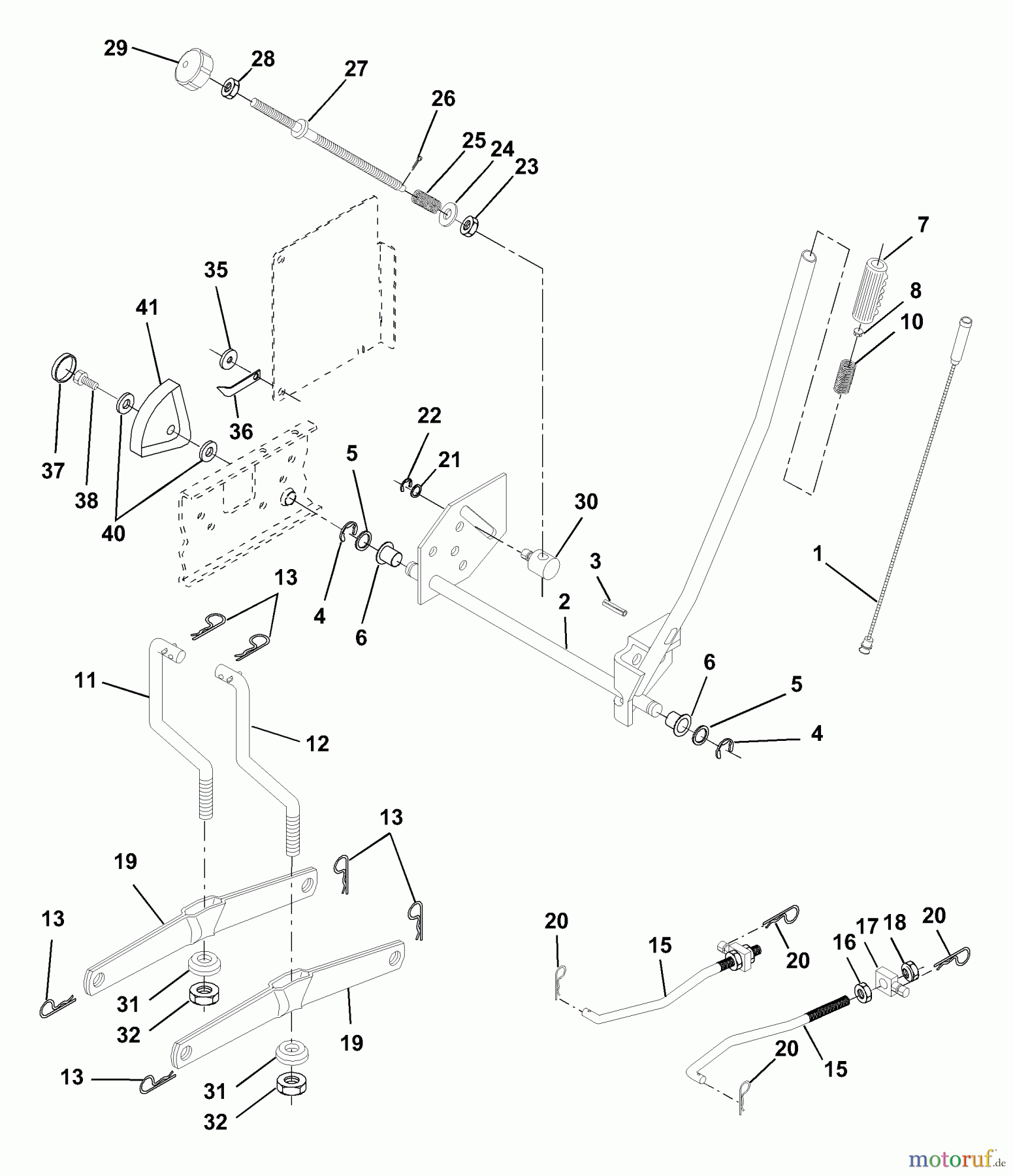 Husqvarna Rasen und Garten Traktoren YTH 180 (954001082B) - Husqvarna Yard Tractor (1994-12 & After) Mower Lift Assembly