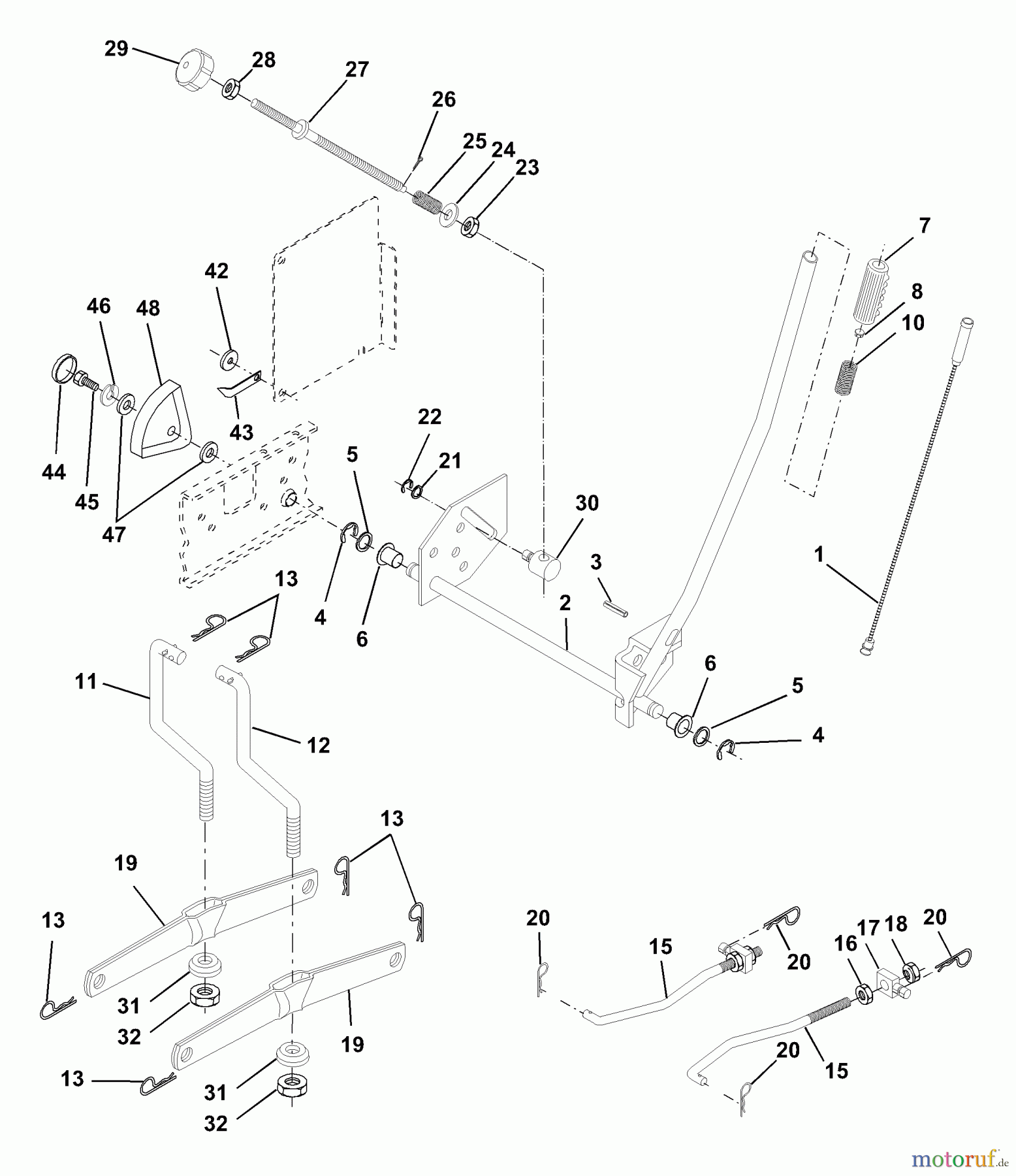 Husqvarna Rasen und Garten Traktoren YTH 180 (954001172A) - Husqvarna Yard Tractor (1994-07 & After) Mower Lift Assembly