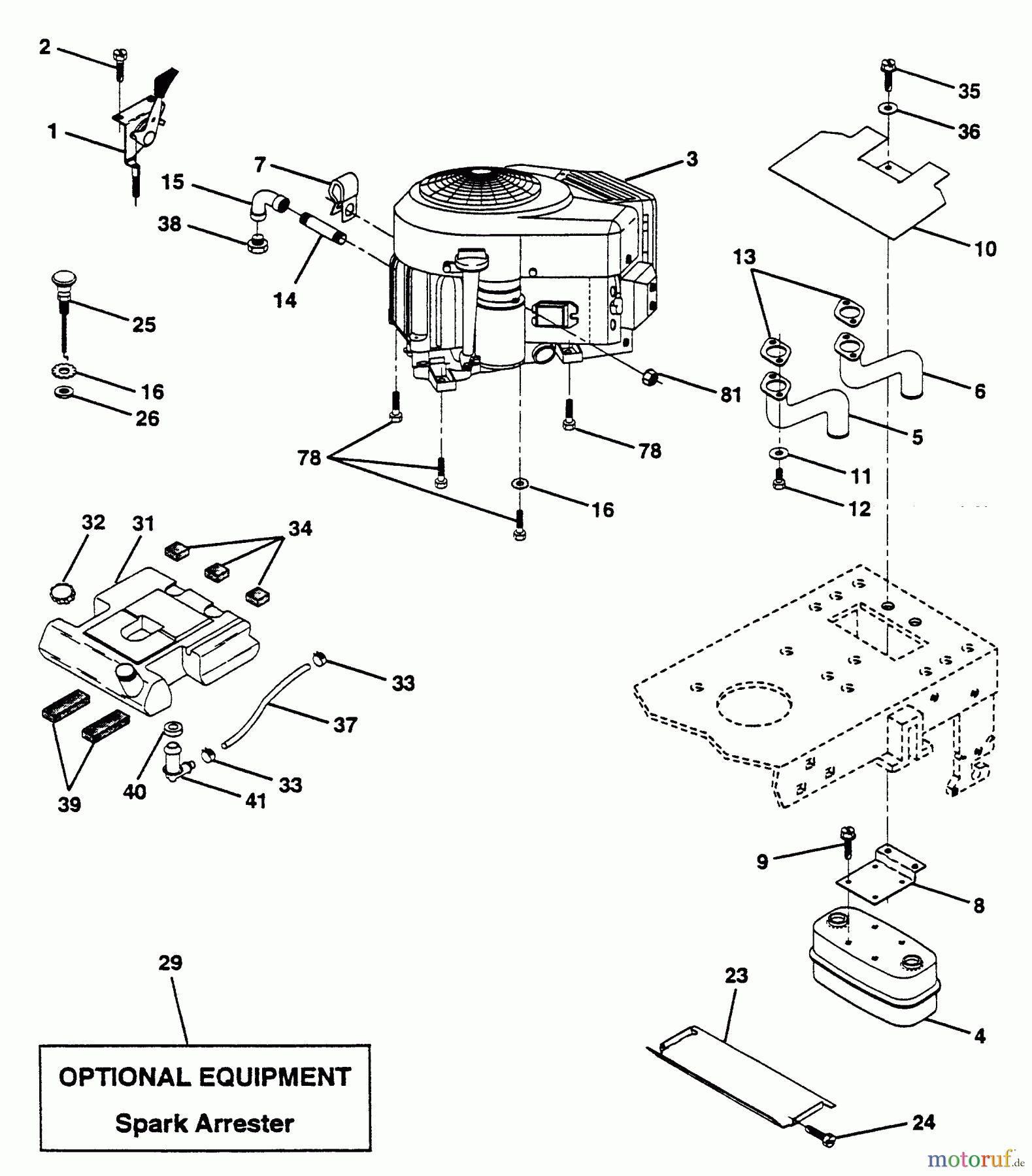 Husqvarna Rasen und Garten Traktoren YTH 180 (954002761) (HC18VH42A) - Husqvarna Yard Tractor (1994-10 & After) Engine