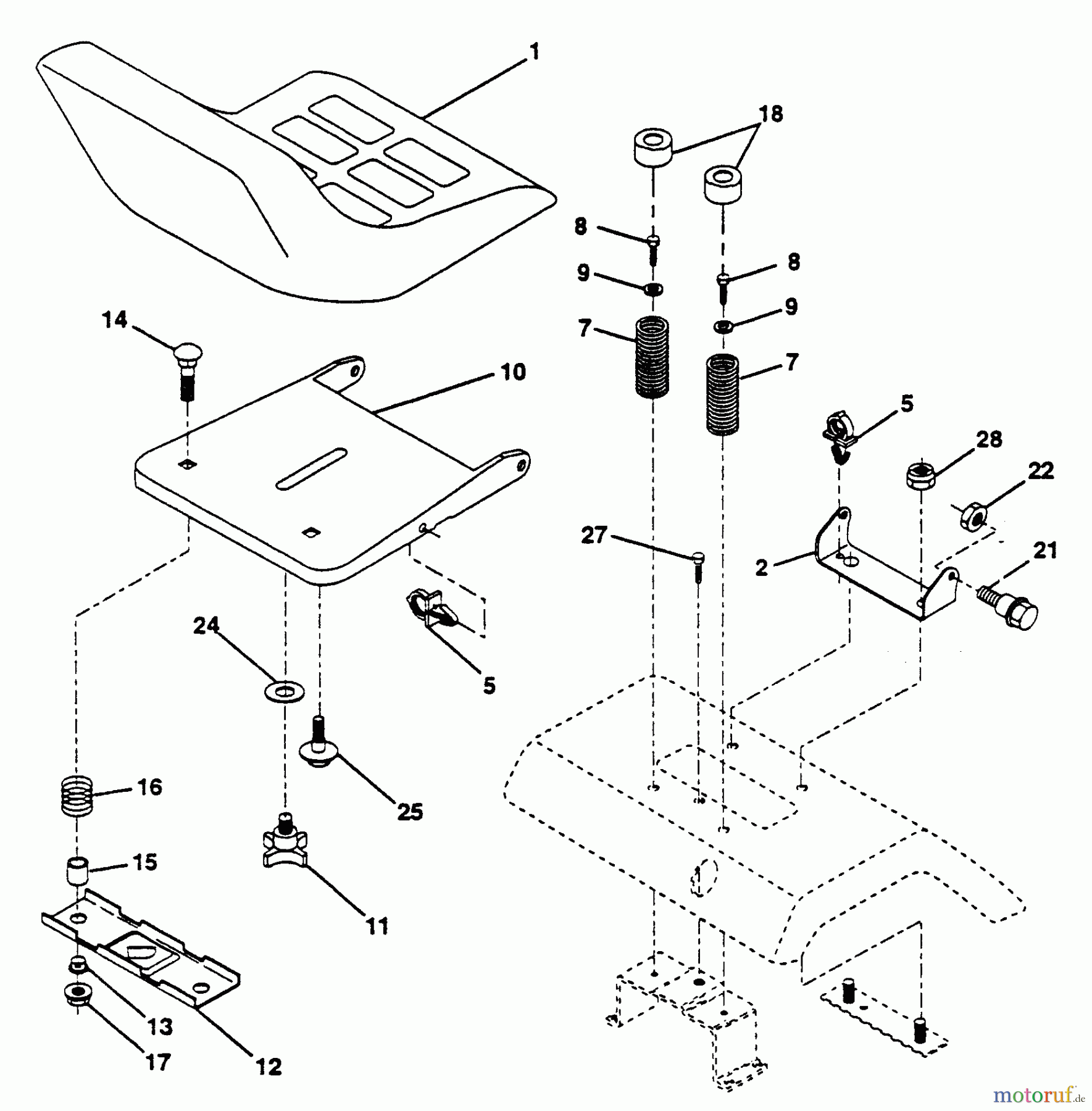 Husqvarna Rasen und Garten Traktoren YTH 180 (954002761) (HC18VH42A) - Husqvarna Yard Tractor (1994-10 & After) Seat Assembly