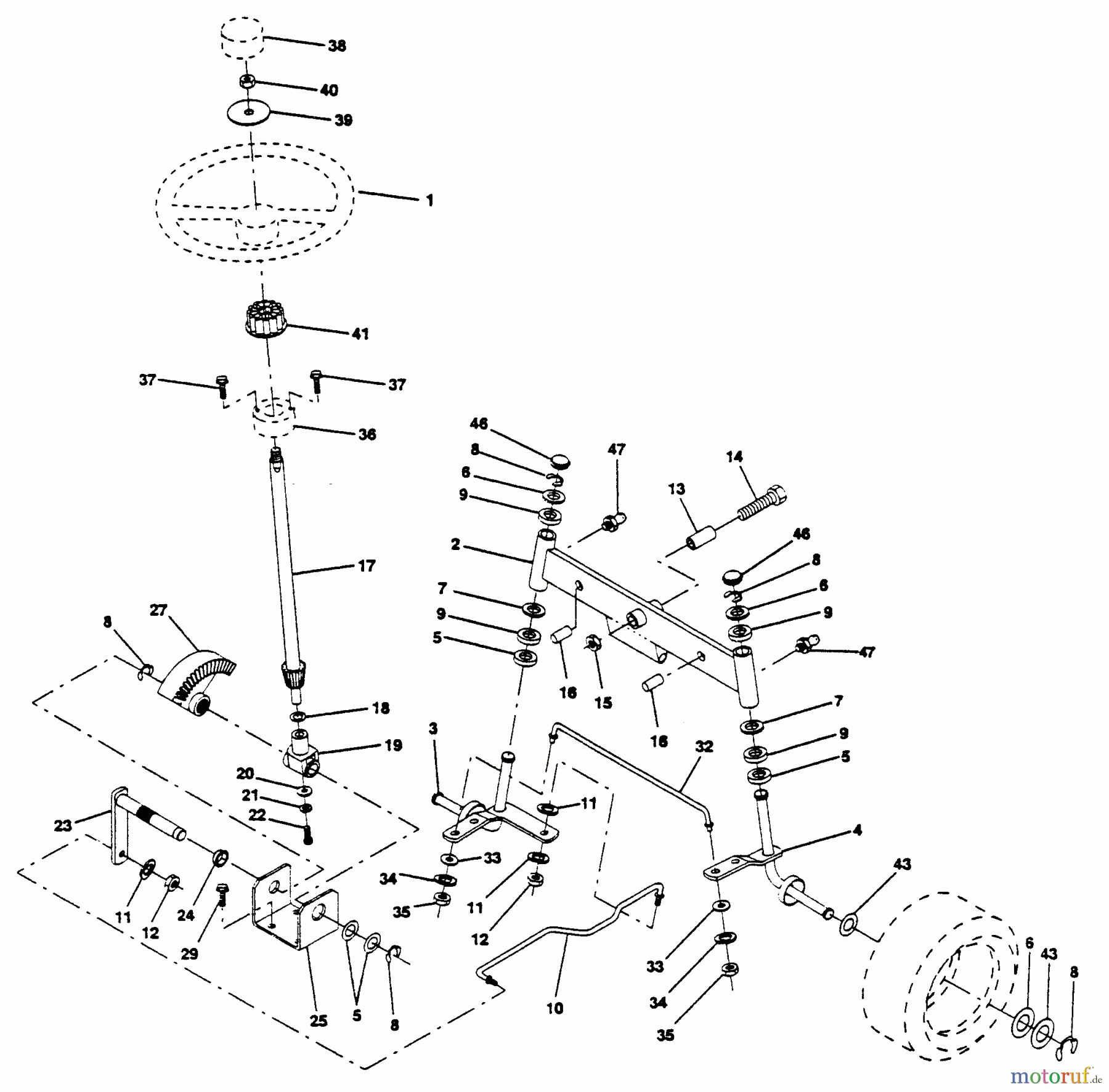 Husqvarna Rasen und Garten Traktoren YTH 180 (954002761) (HC18VH42A) - Husqvarna Yard Tractor (1994-10 & After) Steering Assembly
