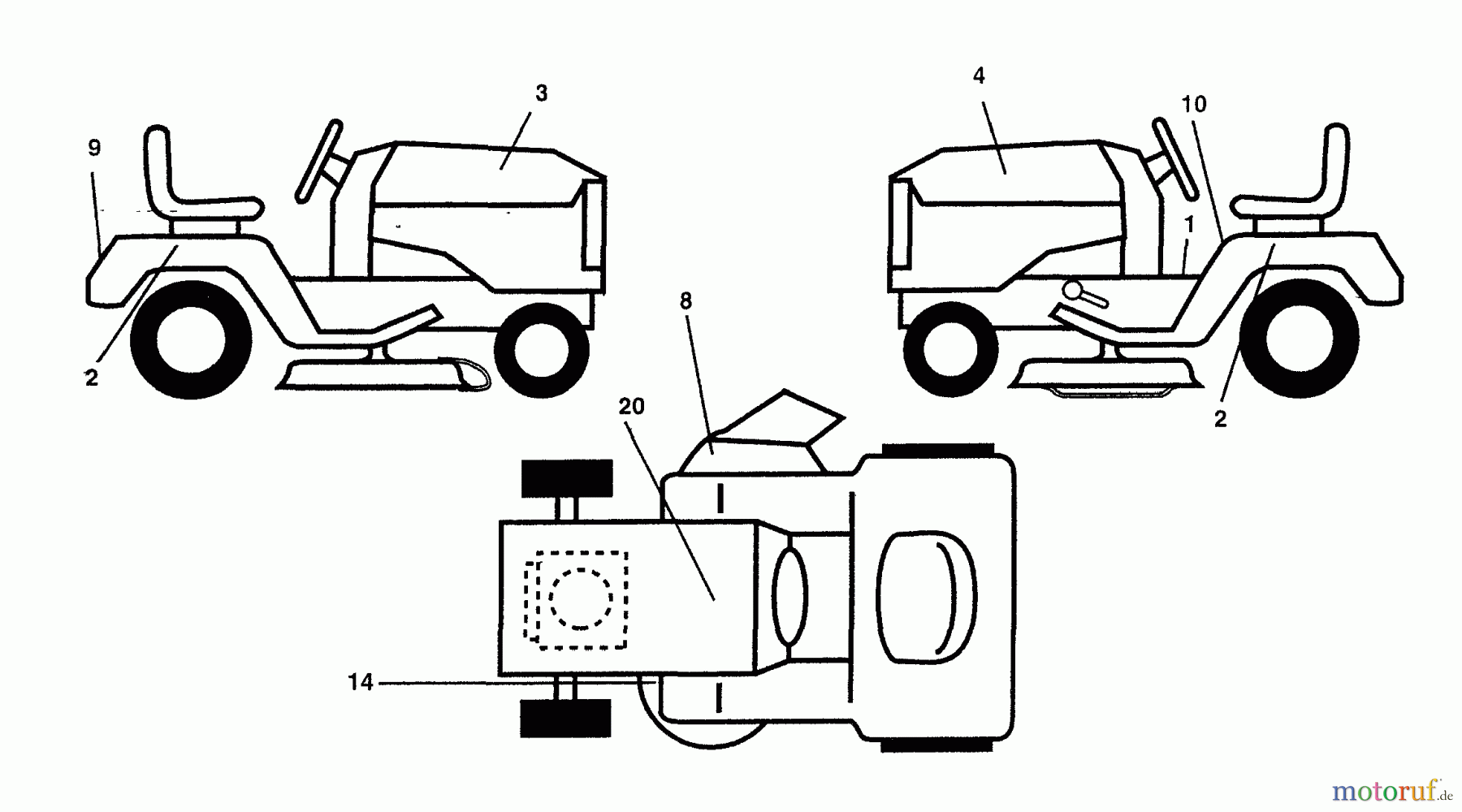 Husqvarna Rasen und Garten Traktoren YTH 180 (954140010) (HCYTH180C) - Husqvarna Yard Tractor (1997-01 to 1997-10) Decals