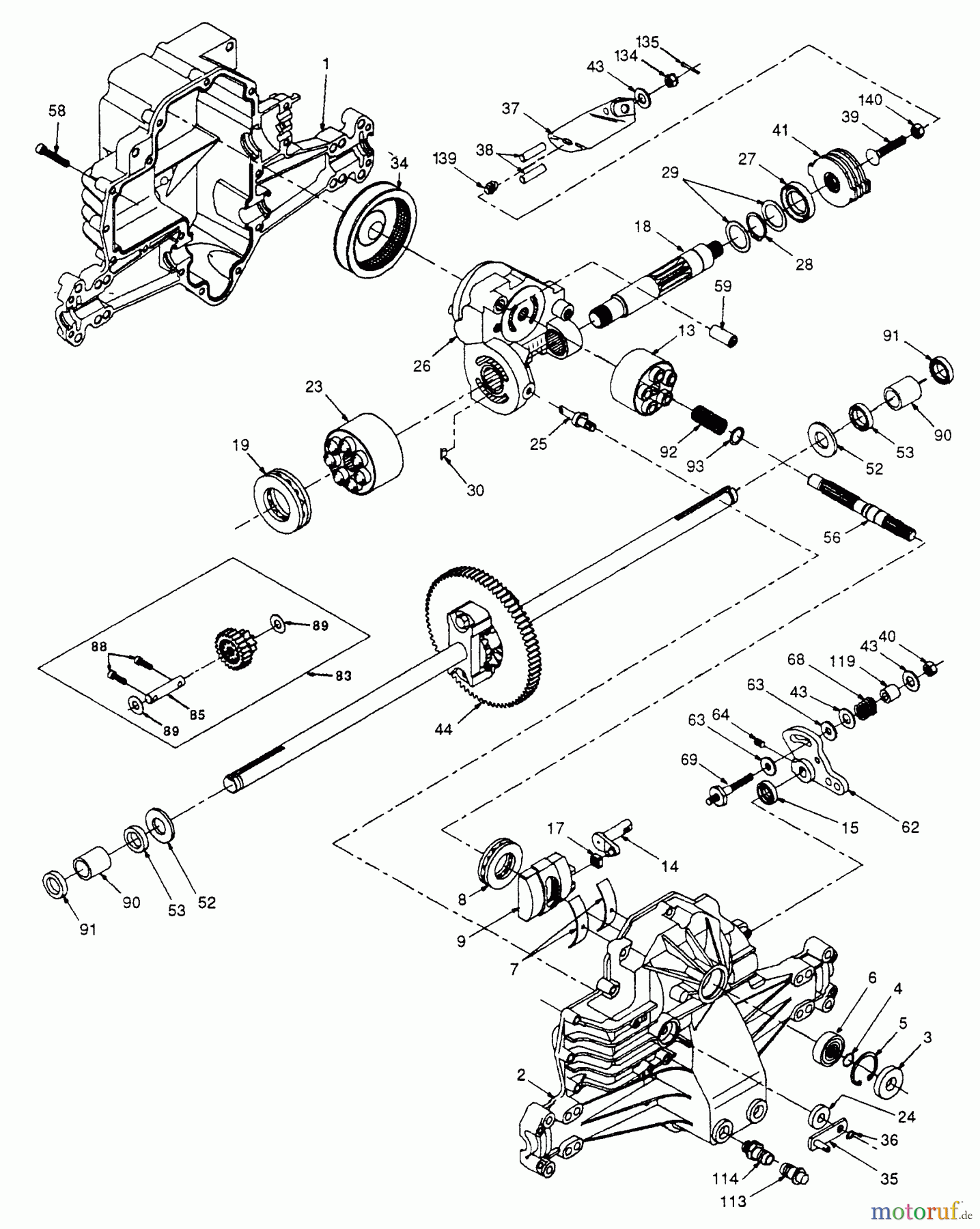 Husqvarna Rasen und Garten Traktoren YTH 180 (954140010B) - Husqvarna Yard Tractor (1996-12 & After) Hydro-Gear Transaxle