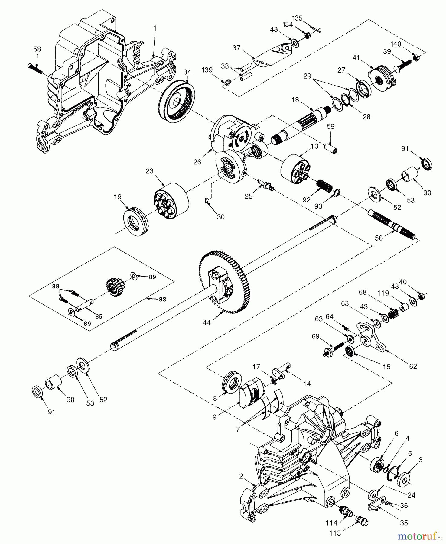 Husqvarna Rasen und Garten Traktoren YTH 180 (954140010F) - Husqvarna Yard Tractor (1998-07 to 1998-07) Hydro Gear Transaxle