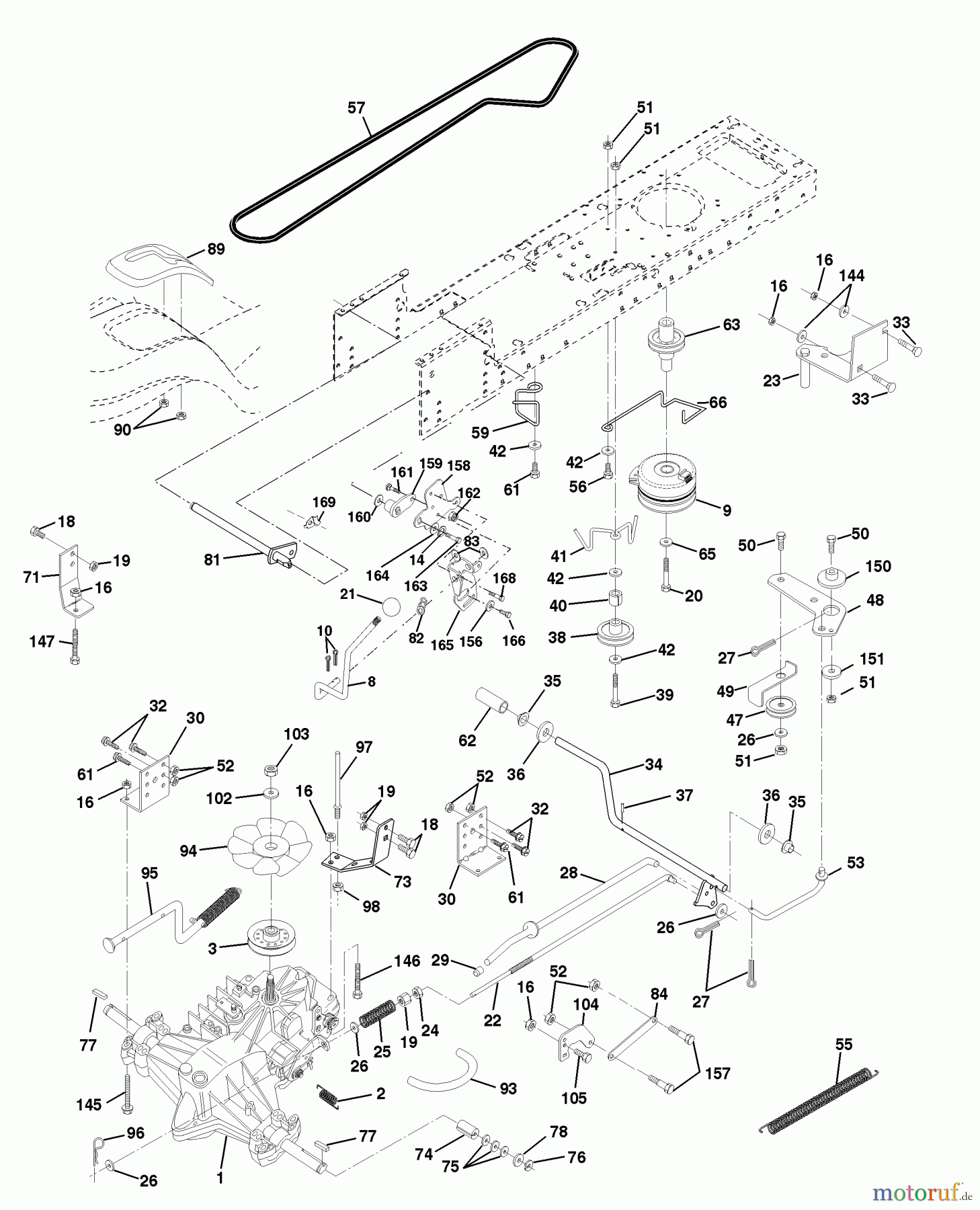 Husqvarna Rasen und Garten Traktoren YTH 180 (954140010F) - Husqvarna Yard Tractor (1998-08 & After) Drive