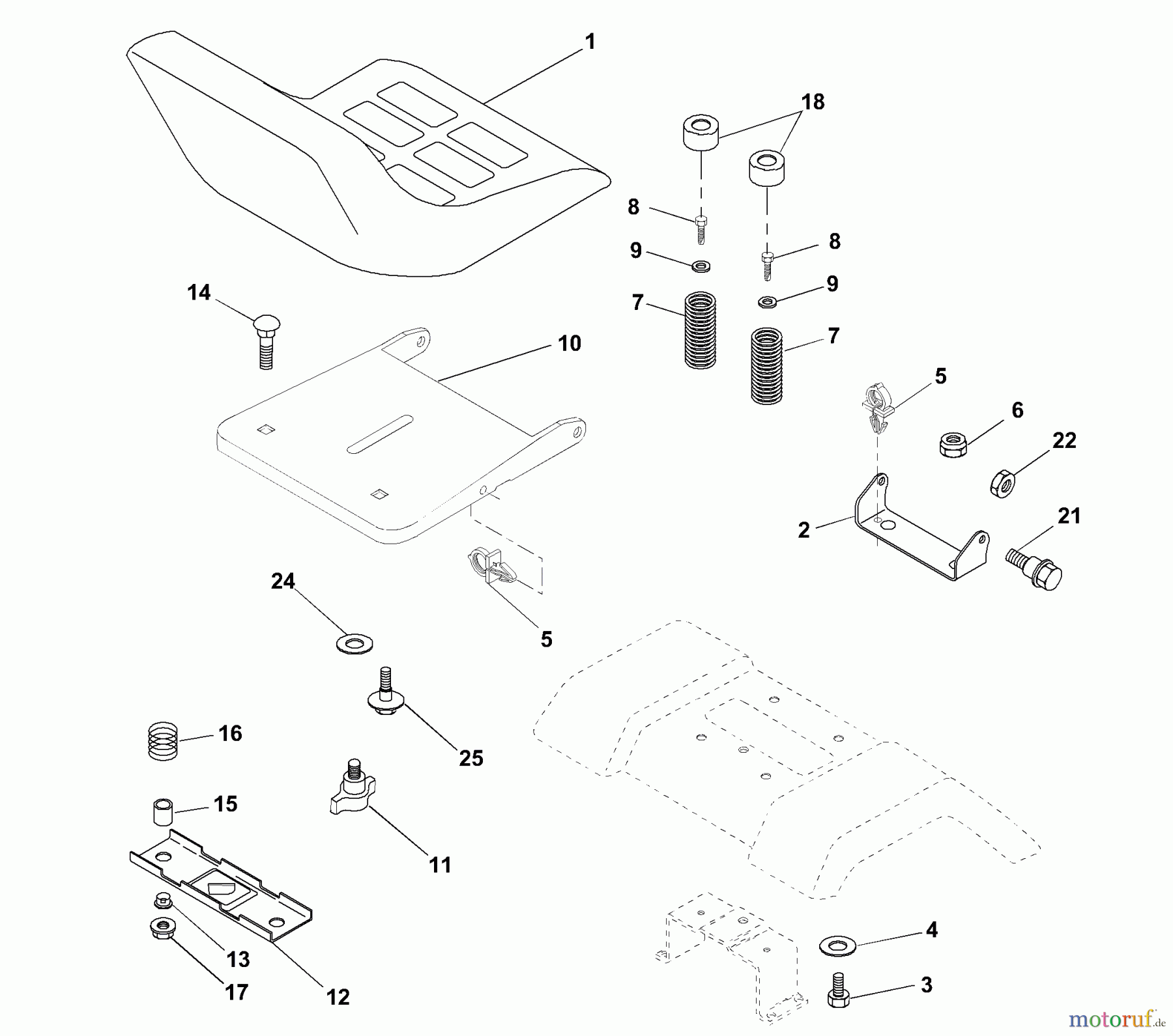 Husqvarna Rasen und Garten Traktoren YTH 180 (954140109B) - Husqvarna Yard Tractor (1999-11 & After) Seat Assembly