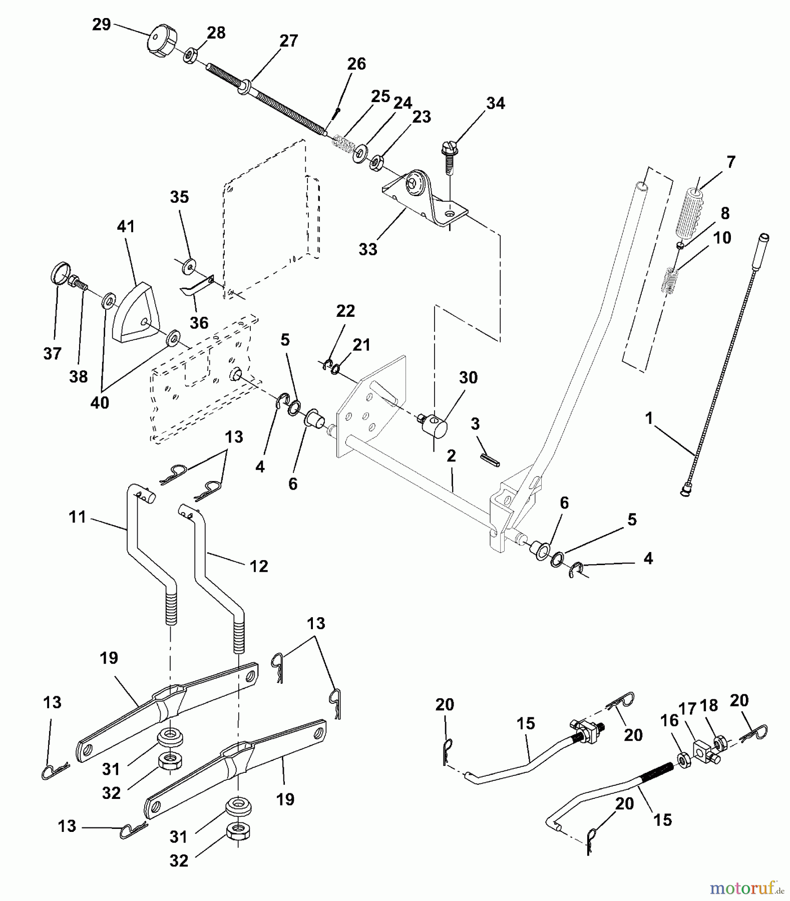Husqvarna Rasen und Garten Traktoren YTH 180 (954830145A) - Husqvarna Yard Tractor (1995-10 & After) Mower Lift