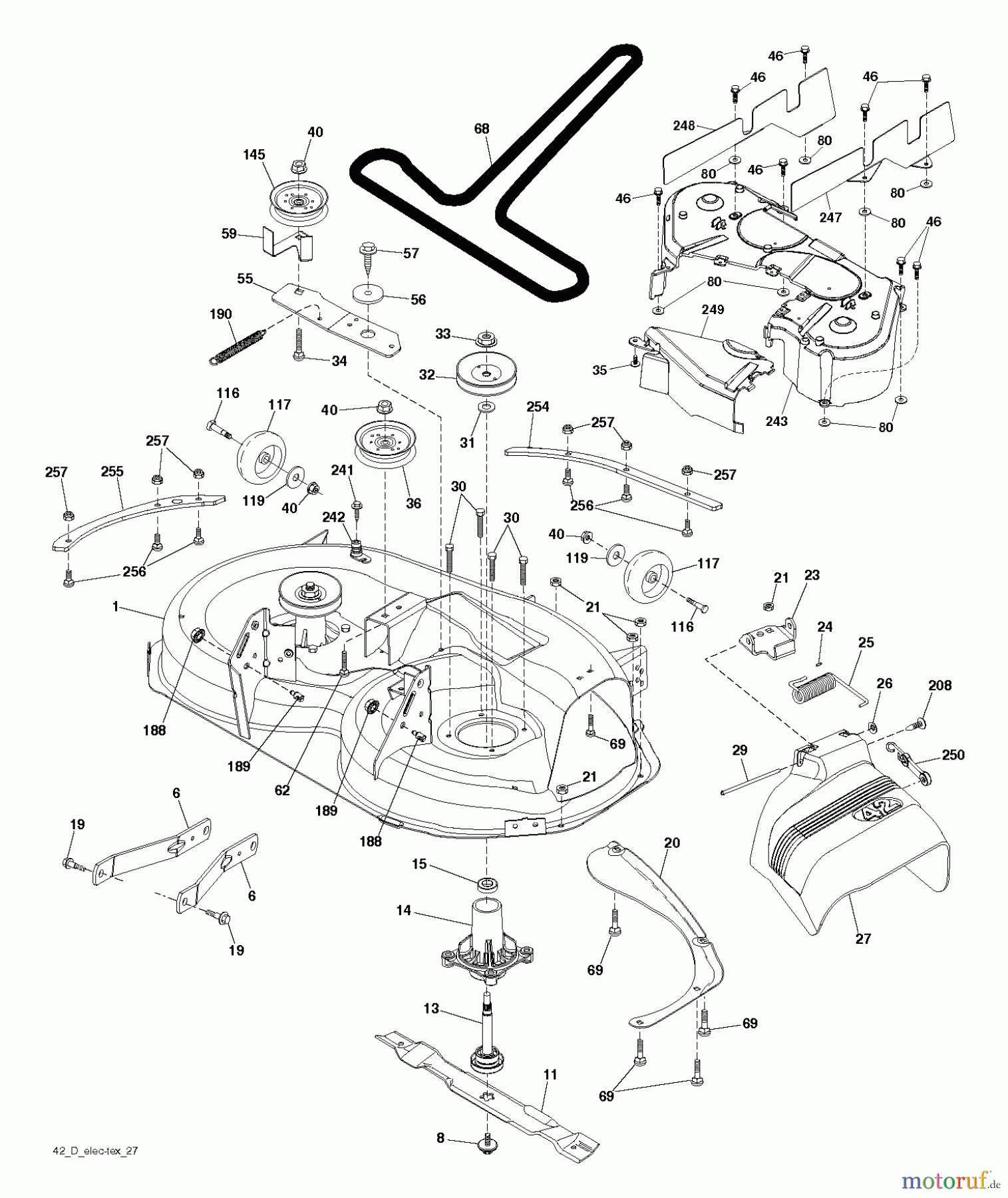 Husqvarna Rasen und Garten Traktoren YTH 184 T (96041033100) - Husqvarna Yard Tractor (2013-06) MOWER DECK / CUTTING DECK