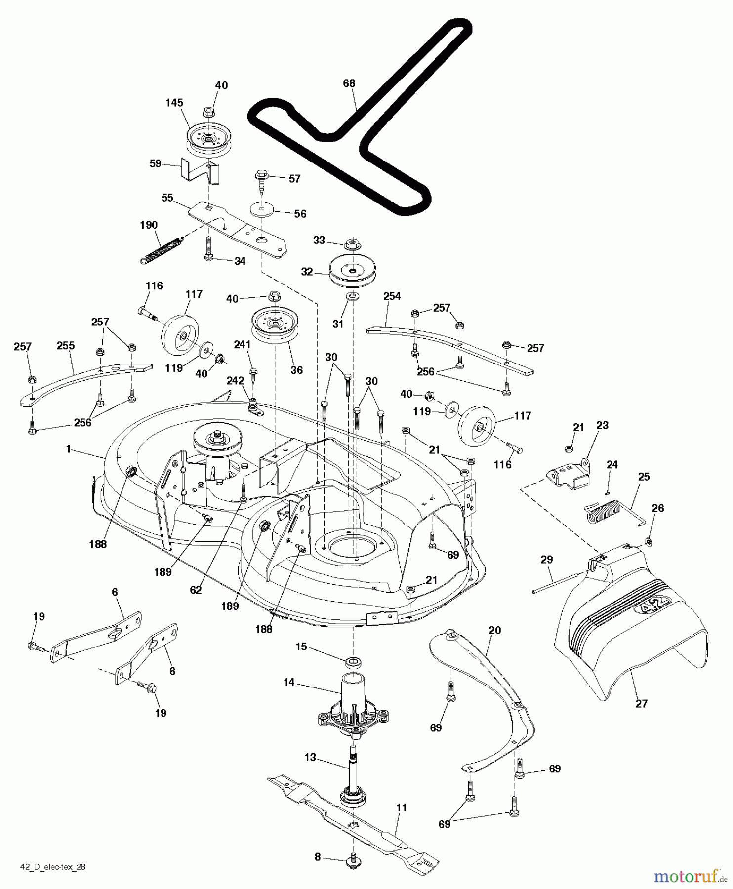 Husqvarna Rasen und Garten Traktoren YTH 184 T (96041034300) - Husqvarna Yard Tractor (2013-06) MOWER DECK / CUTTING DECK
