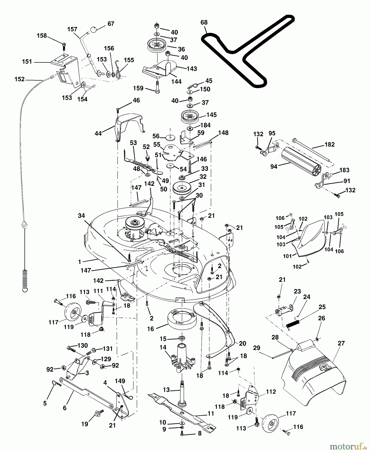 Husqvarna Rasen und Garten Traktoren YTH 1842B (954569790) - Husqvarna Yard Tractor (2002-12 & After) Mower Deck