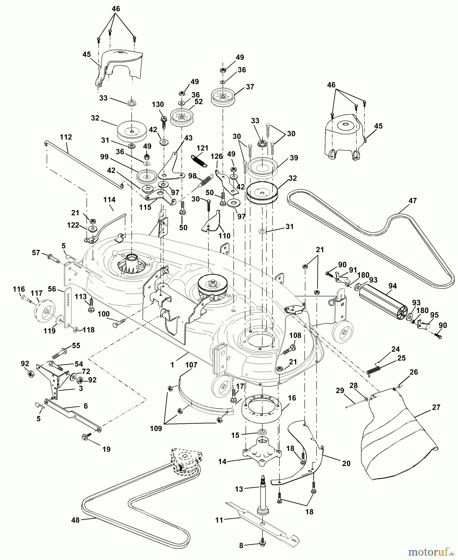 Husqvarna Rasen und Garten Traktoren YTH 1848XPA (954567260) - Husqvarna Yard Tractor (2001-02 & After) Mower Deck