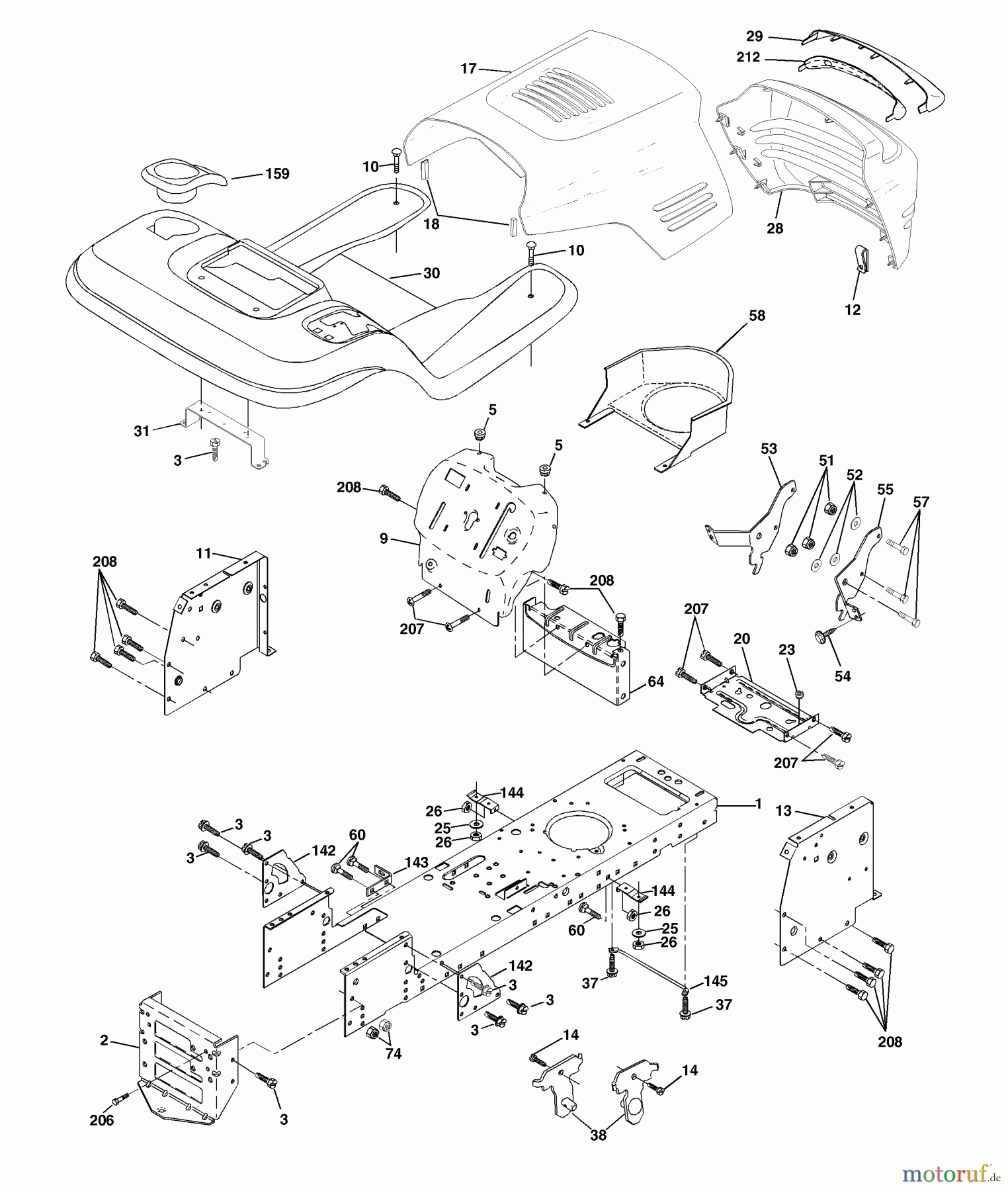 Husqvarna Rasen und Garten Traktoren YTH 1848XPC (954567260) - Husqvarna Yard Tractor (2001-10 & After) Chassis And Enclosures