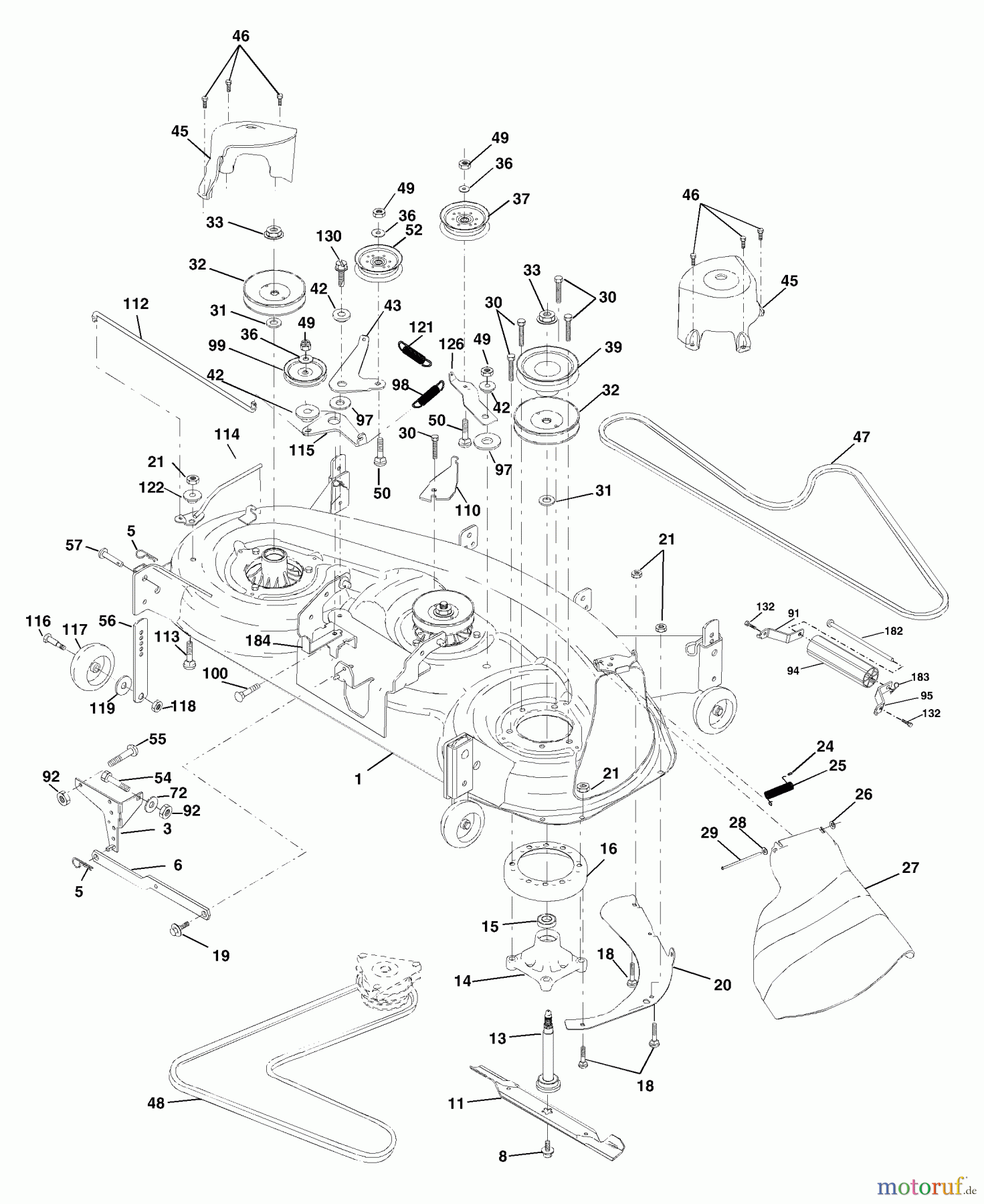 Husqvarna Rasen und Garten Traktoren YTH 1848XPE (954567260) - Husqvarna Yard Tractor (2002-02 & After) Mower Deck