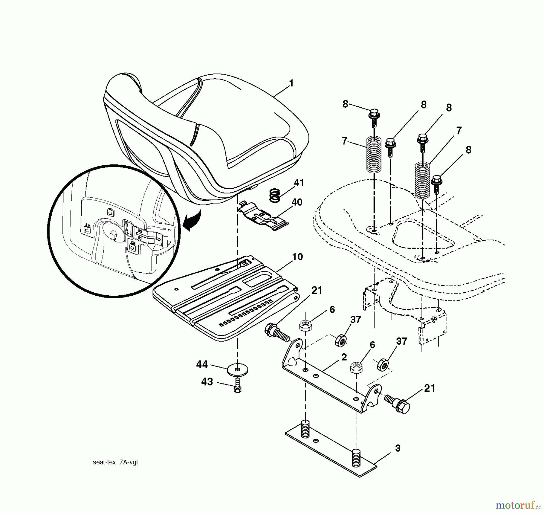 Husqvarna Rasen und Garten Traktoren YTH 184T (96041024700) - Husqvarna Yard Tractor (2011-12 & After) SEAT