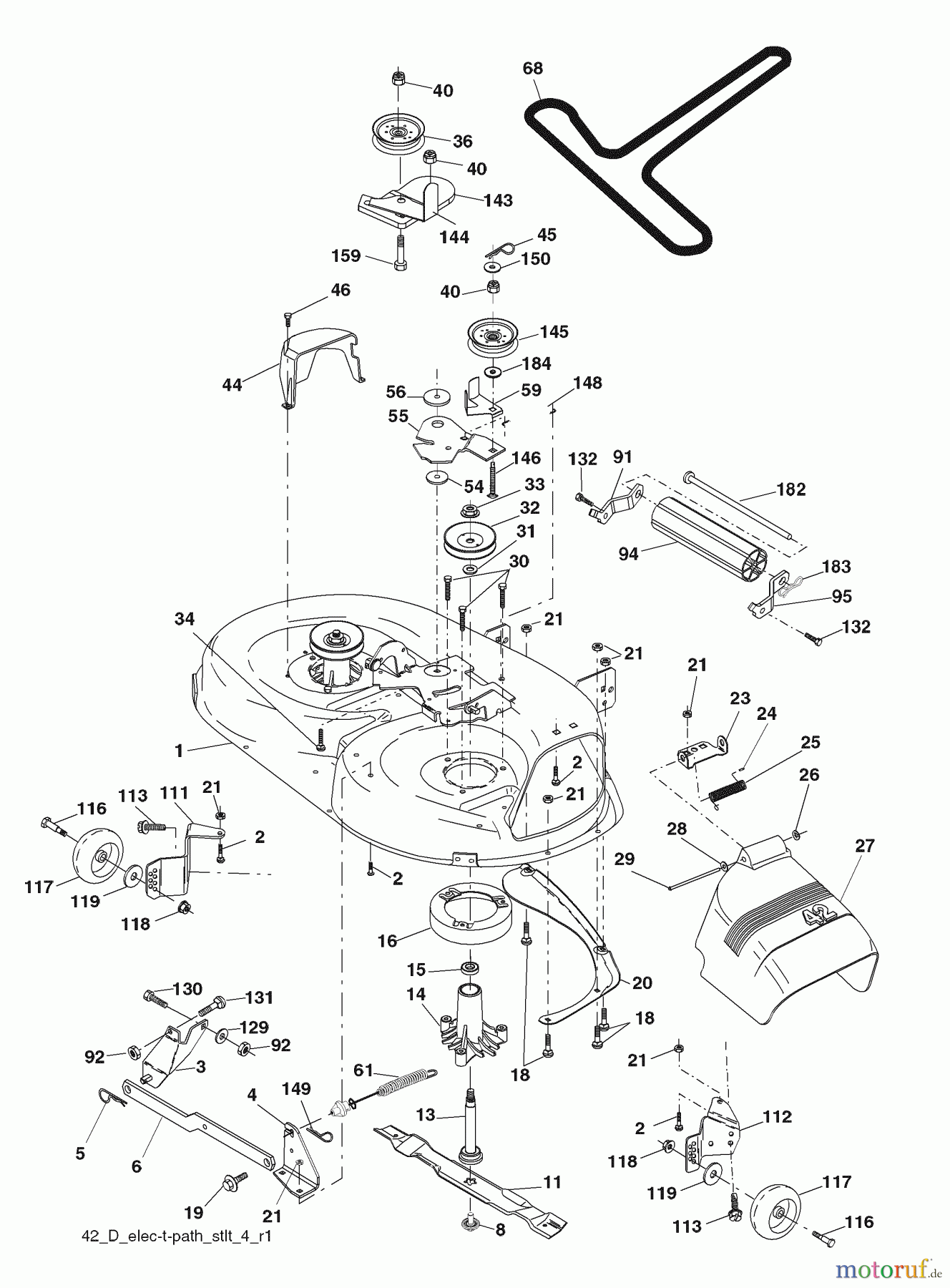 Husqvarna Rasen und Garten Traktoren YTH 18542 (96013000202) - Husqvarna Yard Tractor (2008-02 & After) Mower Deck