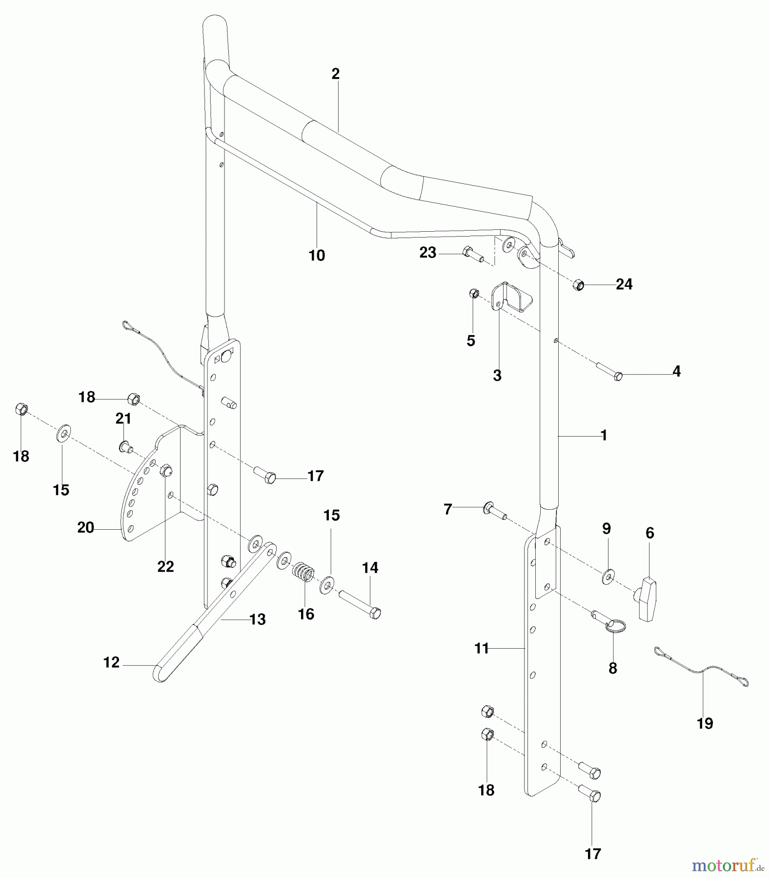 Husqvarna Belüfter / Vertikutierer / Rechen DTF 226 (966067101) - Husqvarna Dethatcher (2010-02 & After) Handle 22