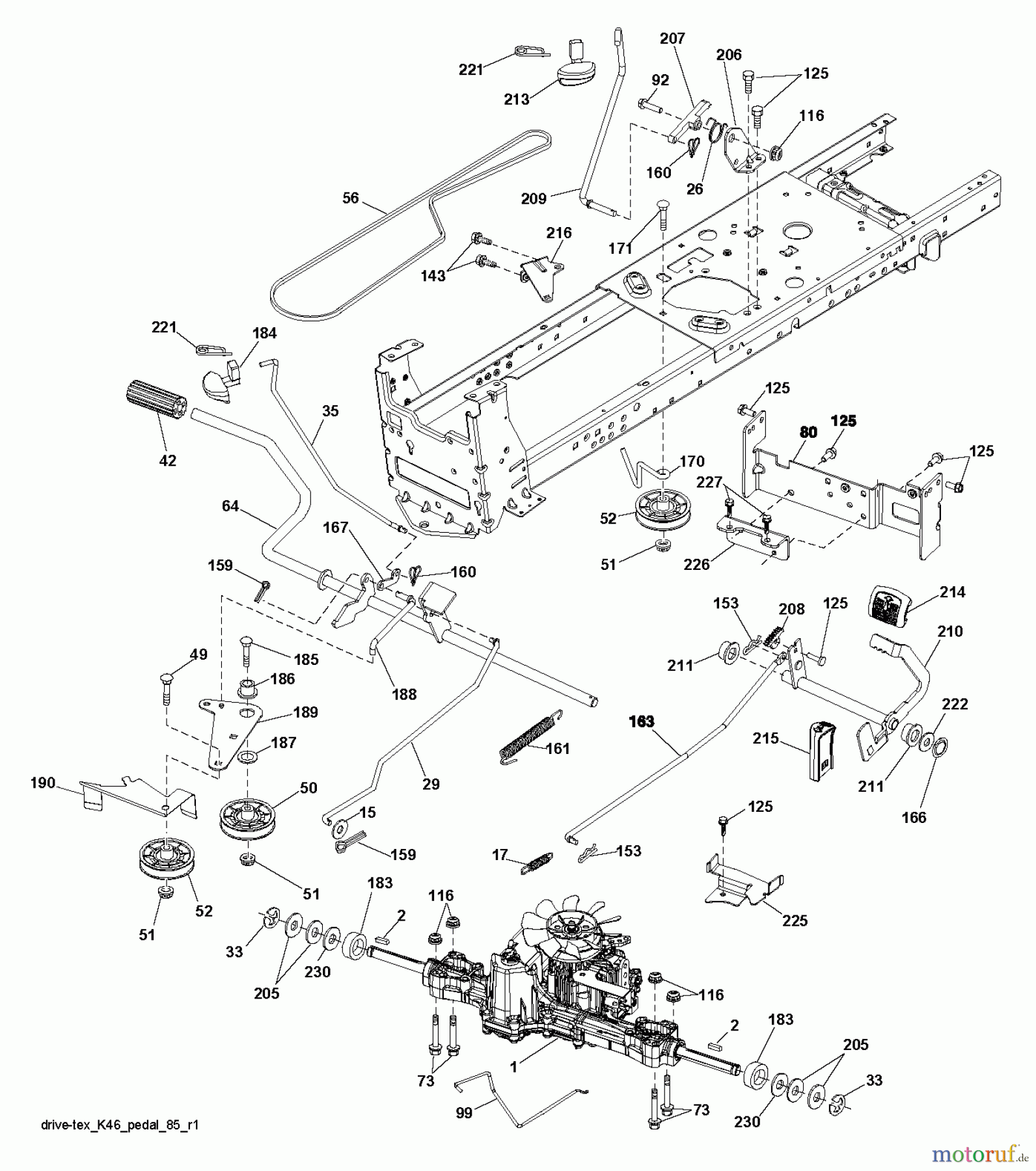 Husqvarna Rasen und Garten Traktoren YTH 18K46 (96043014400) - Husqvarna Yard Tractor (2012-08 & After) DRIVE