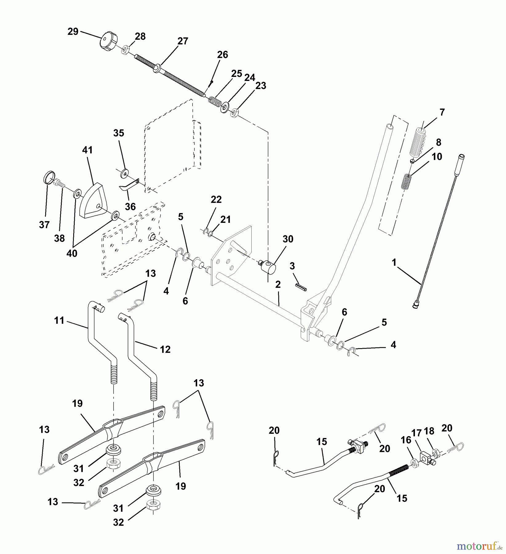 Husqvarna Rasen und Garten Traktoren YTH 190 (954001972A) - Husqvarna Yard Tractor (1995-03 & After) Mower Lift Assembly