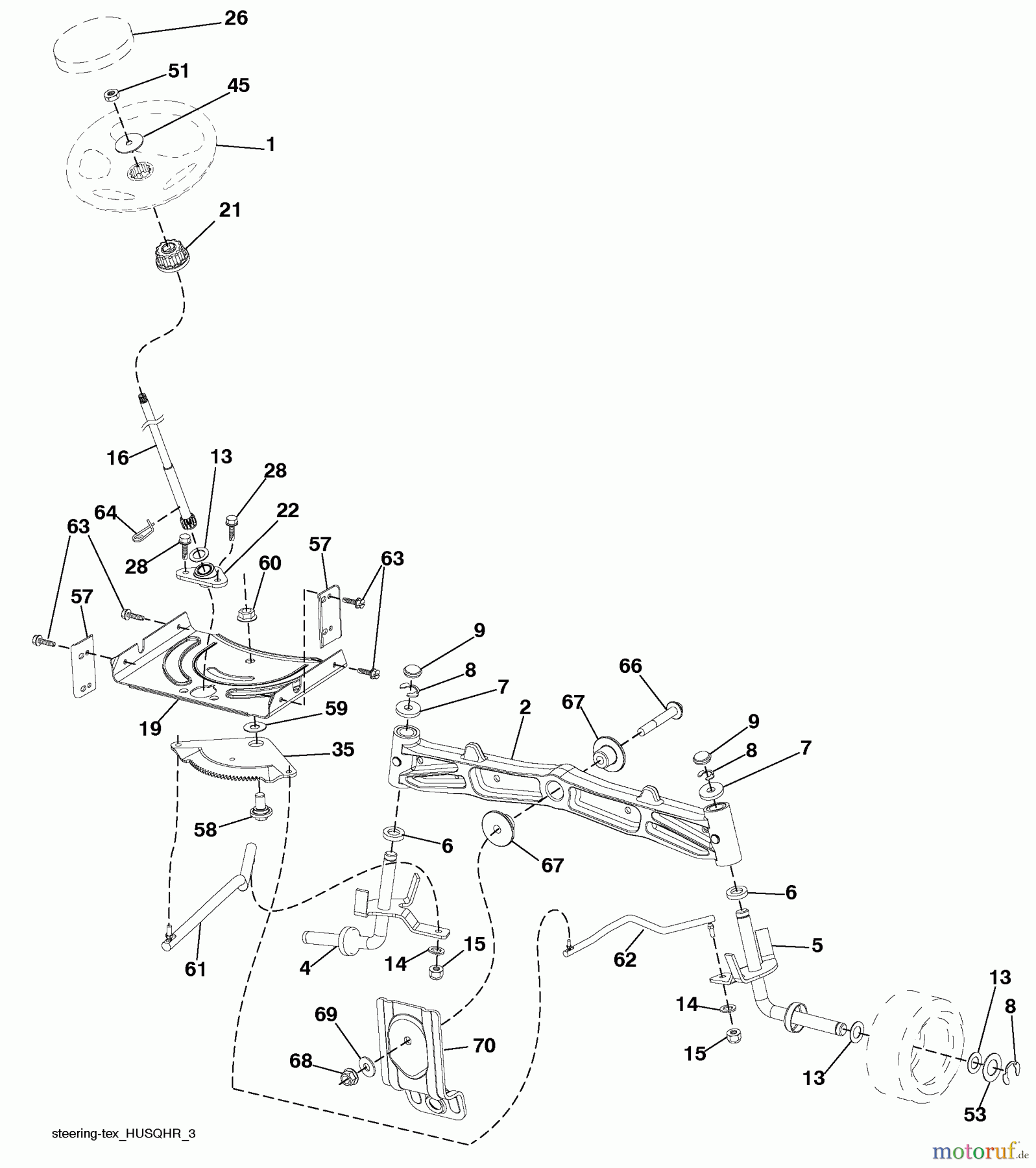 Husqvarna Rasen und Garten Traktoren YTH 2042 (96043010600) - Husqvarna Yard Tractor (2009-12 & After) Steering Assembly