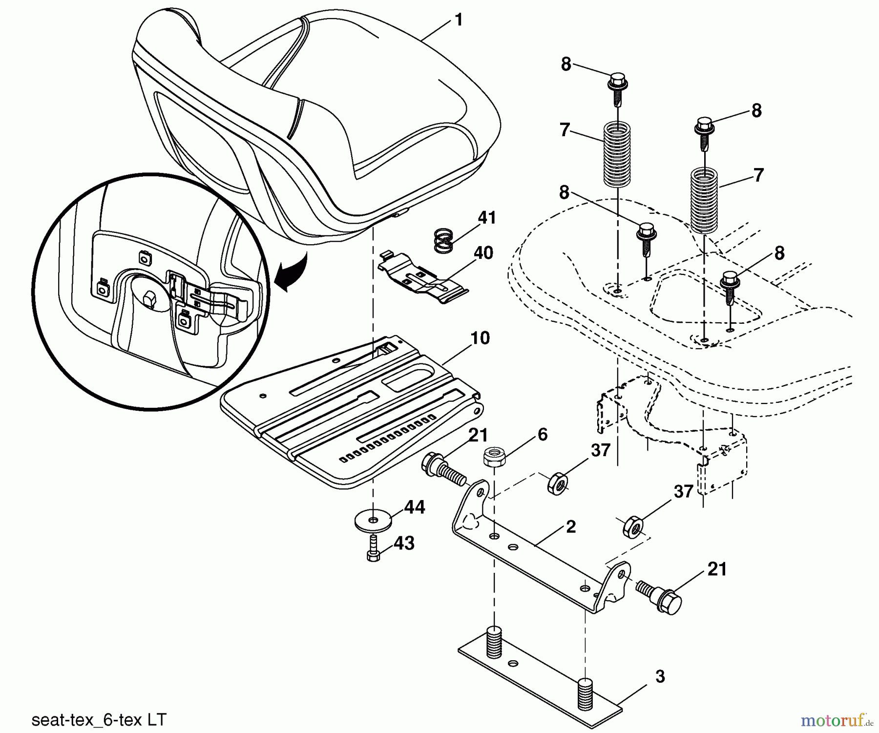 Husqvarna Rasen und Garten Traktoren YTH 2042 (96043010602) - Husqvarna Yard Tractor (2010-03 & After) Seat Assembly